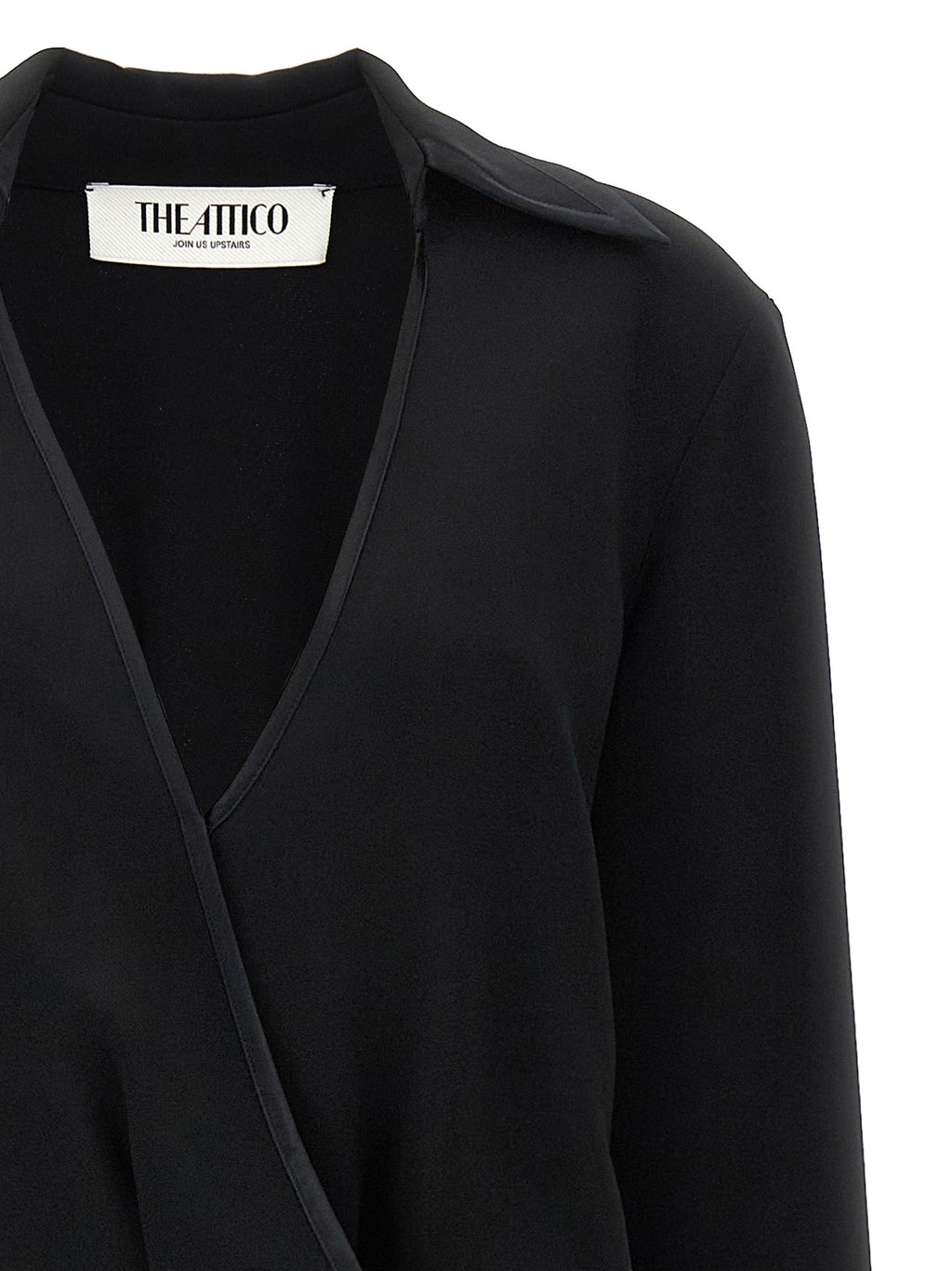 The Attico Black Marabou Midi Dress