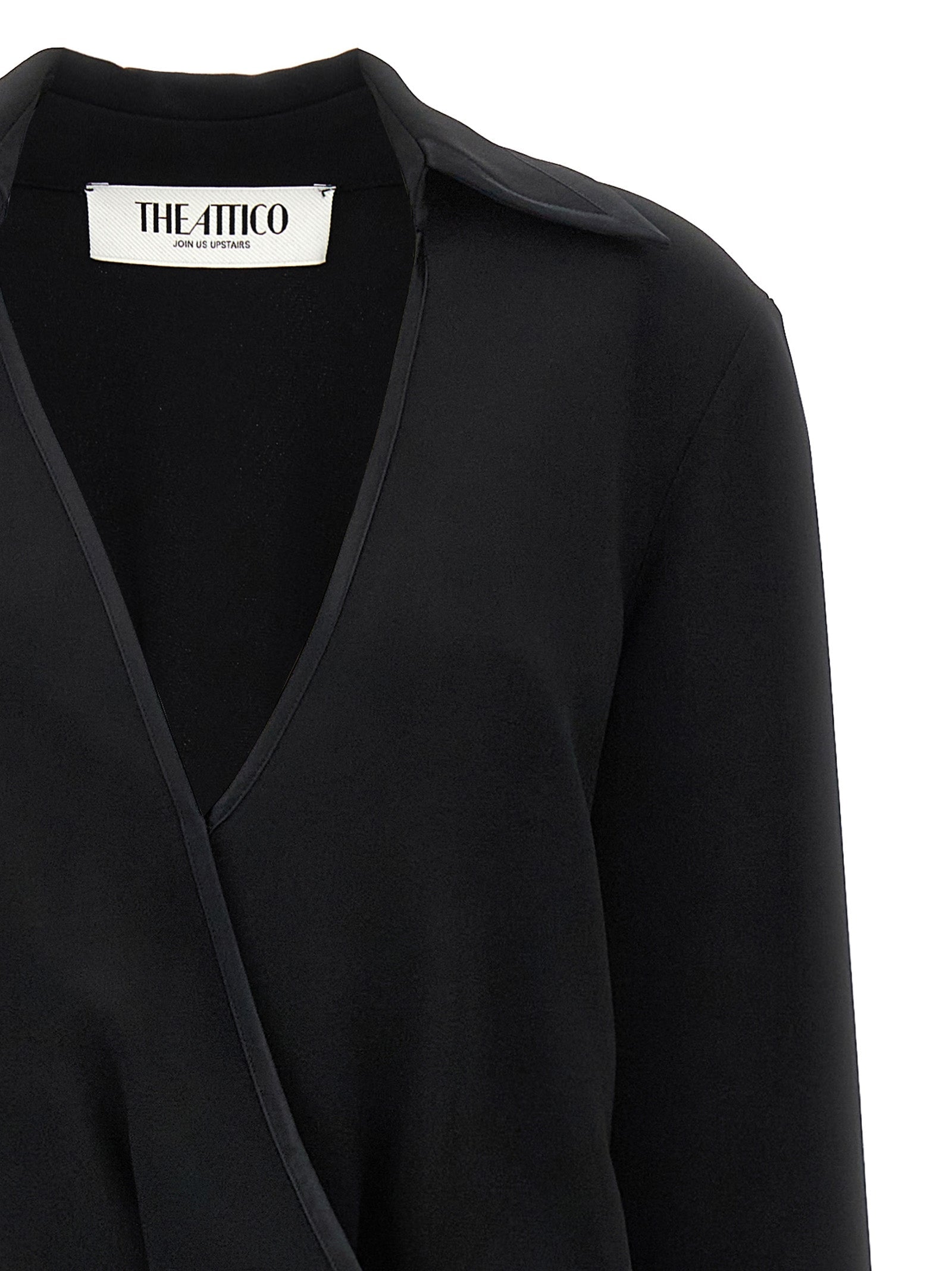 The Attico Black Marabou Midi Dress