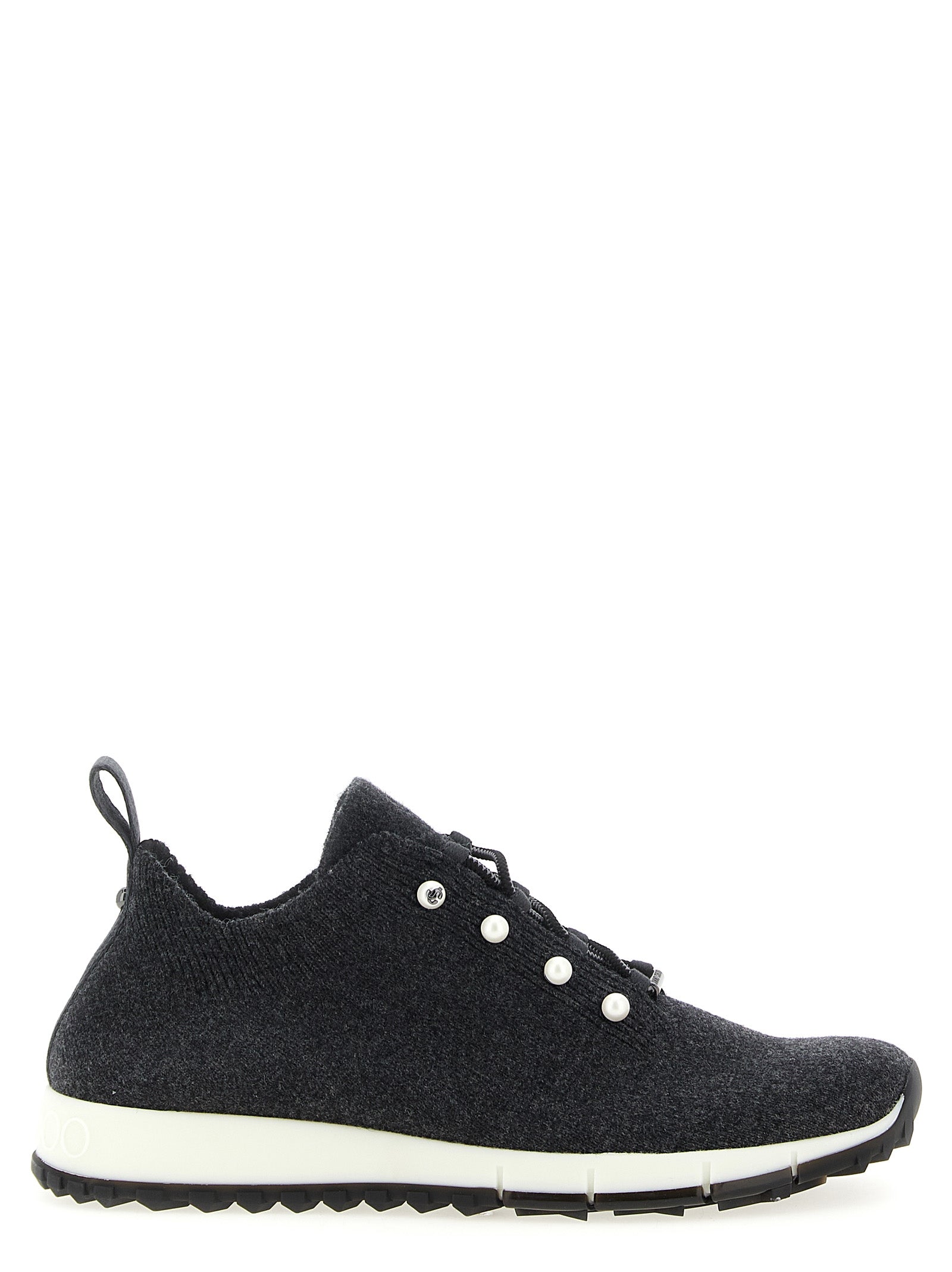 Jimmy Choo Black Tencel Low Top Sneakers