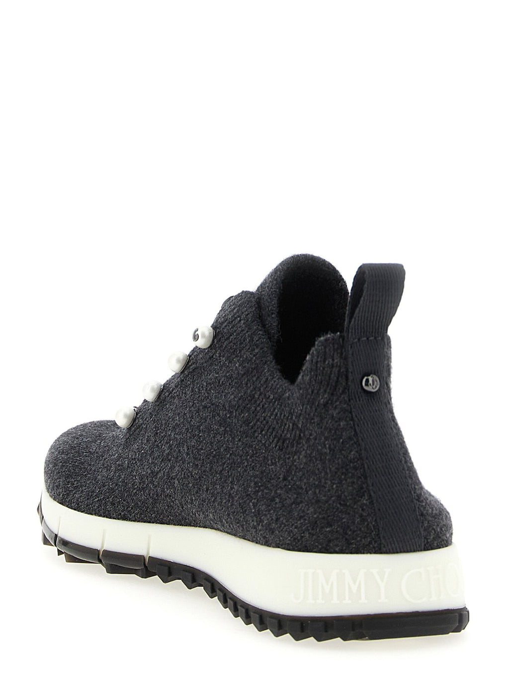 Jimmy Choo Black Tencel Low Top Sneakers