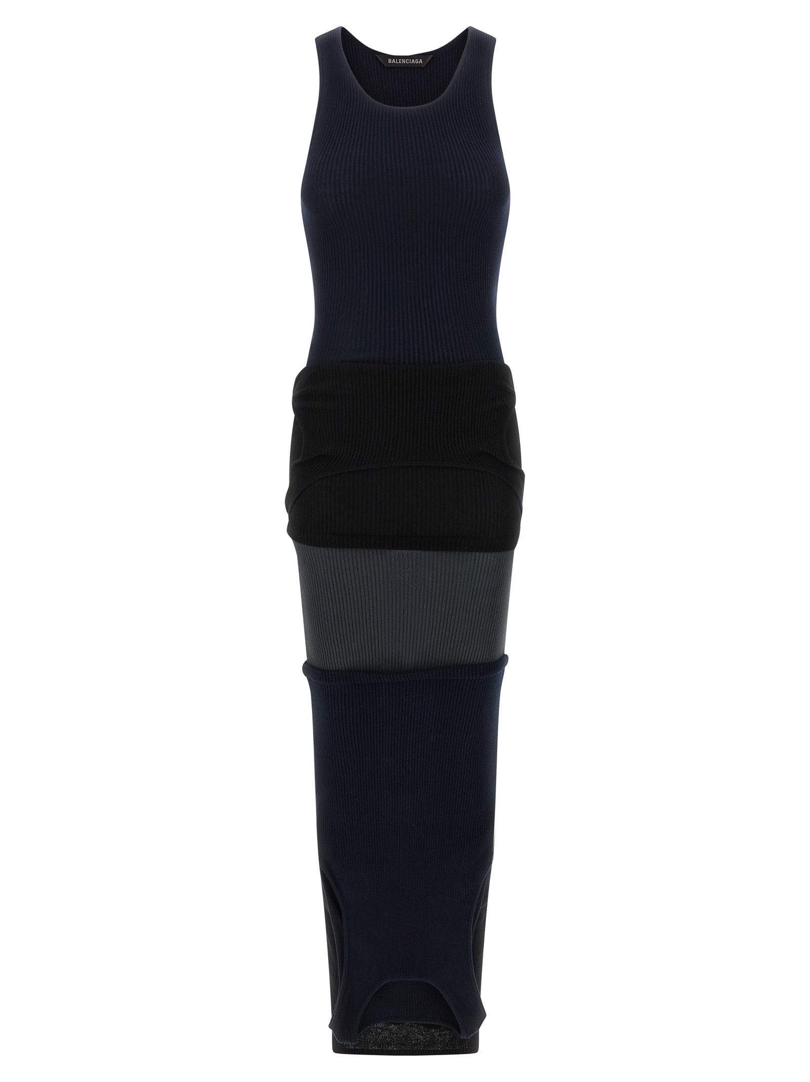 Balenciaga Black Cotton Long Dress