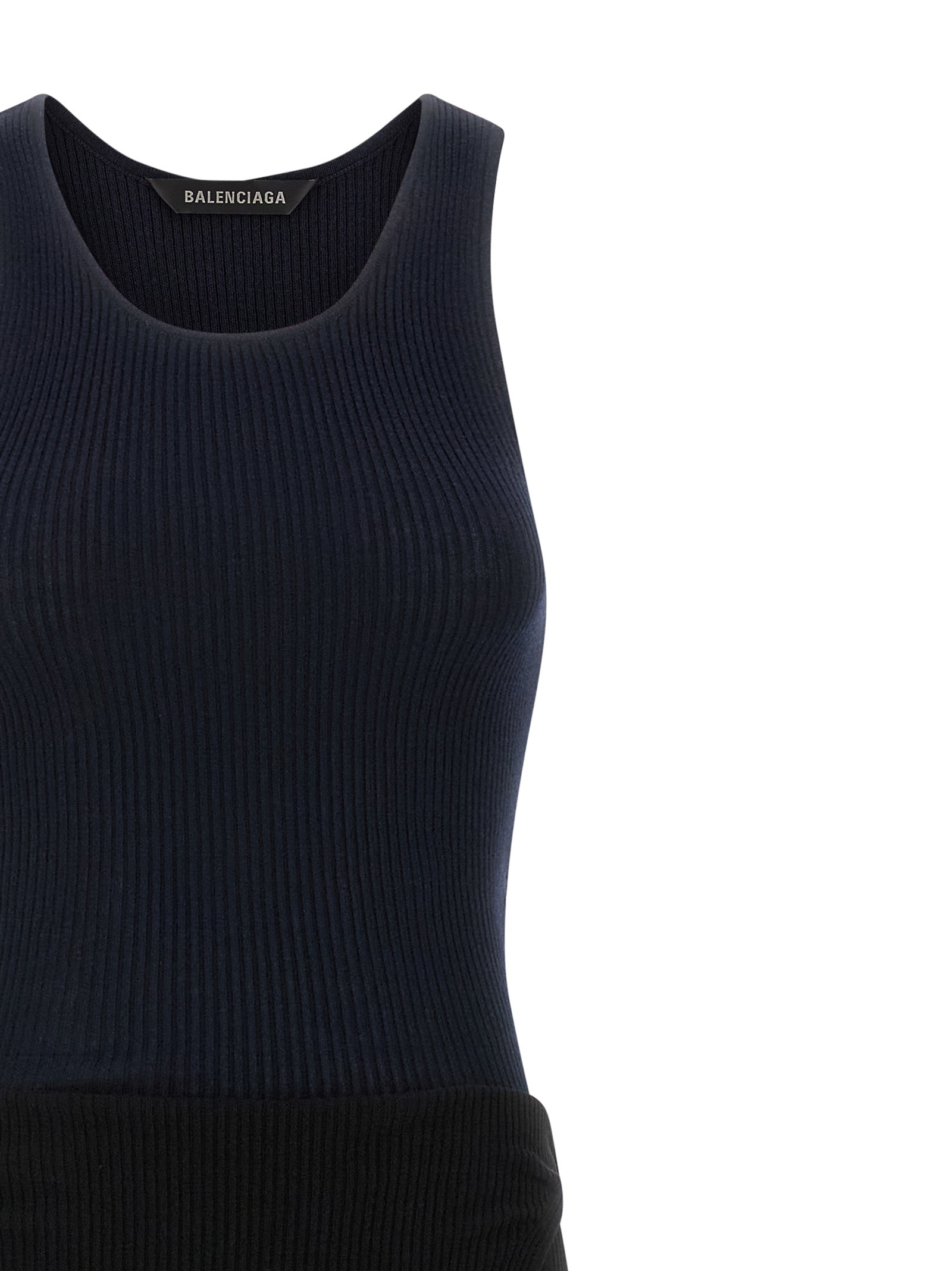 Balenciaga Black Cotton Long Dress