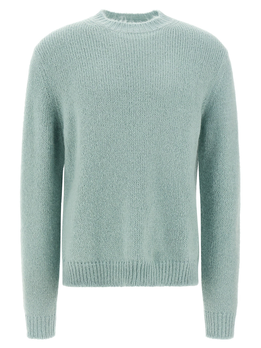 Jil Sander Blue Alpaca Leather Cardigan