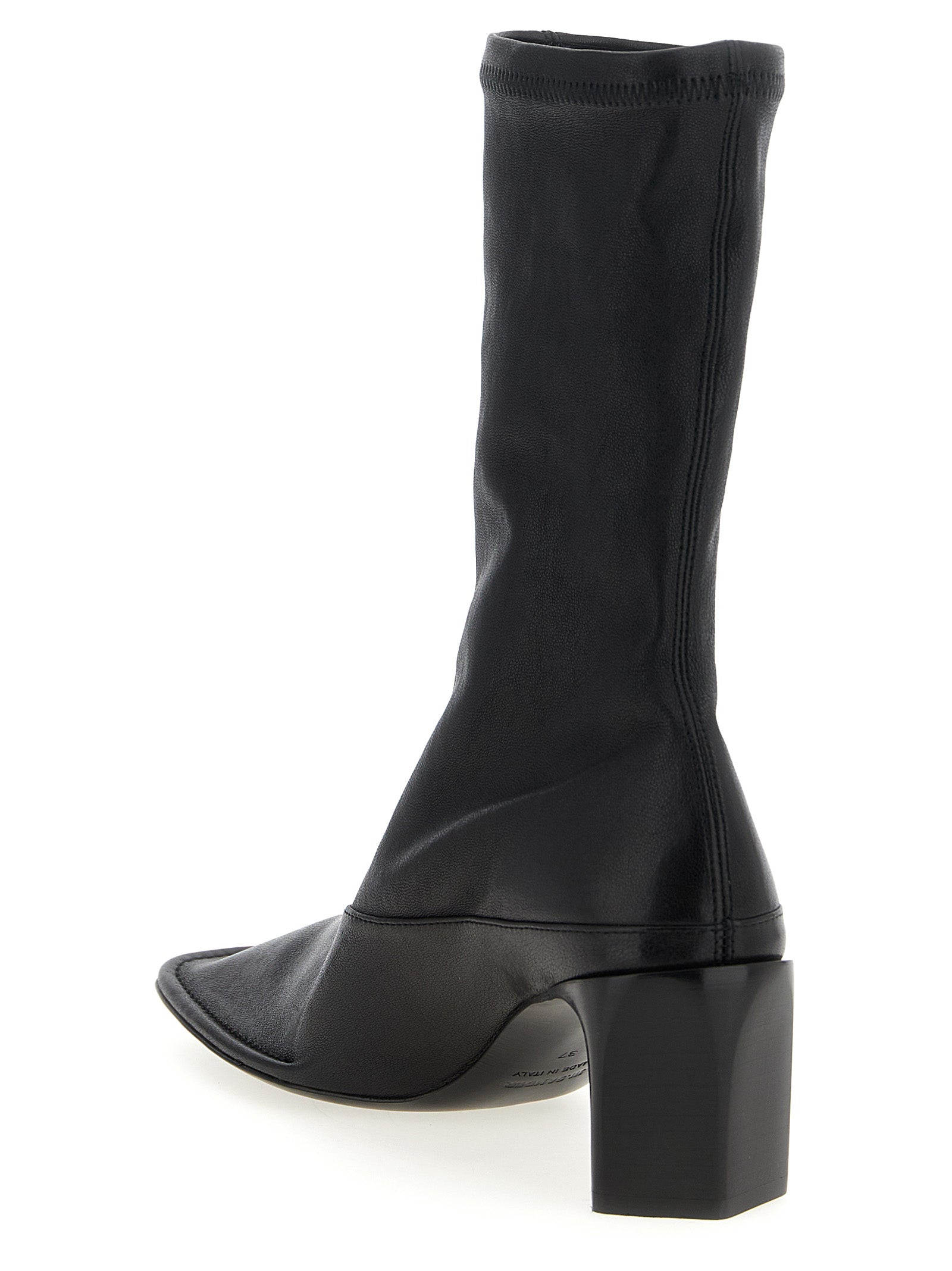 Jil Sander Black Lamb Leather Ankle Boots