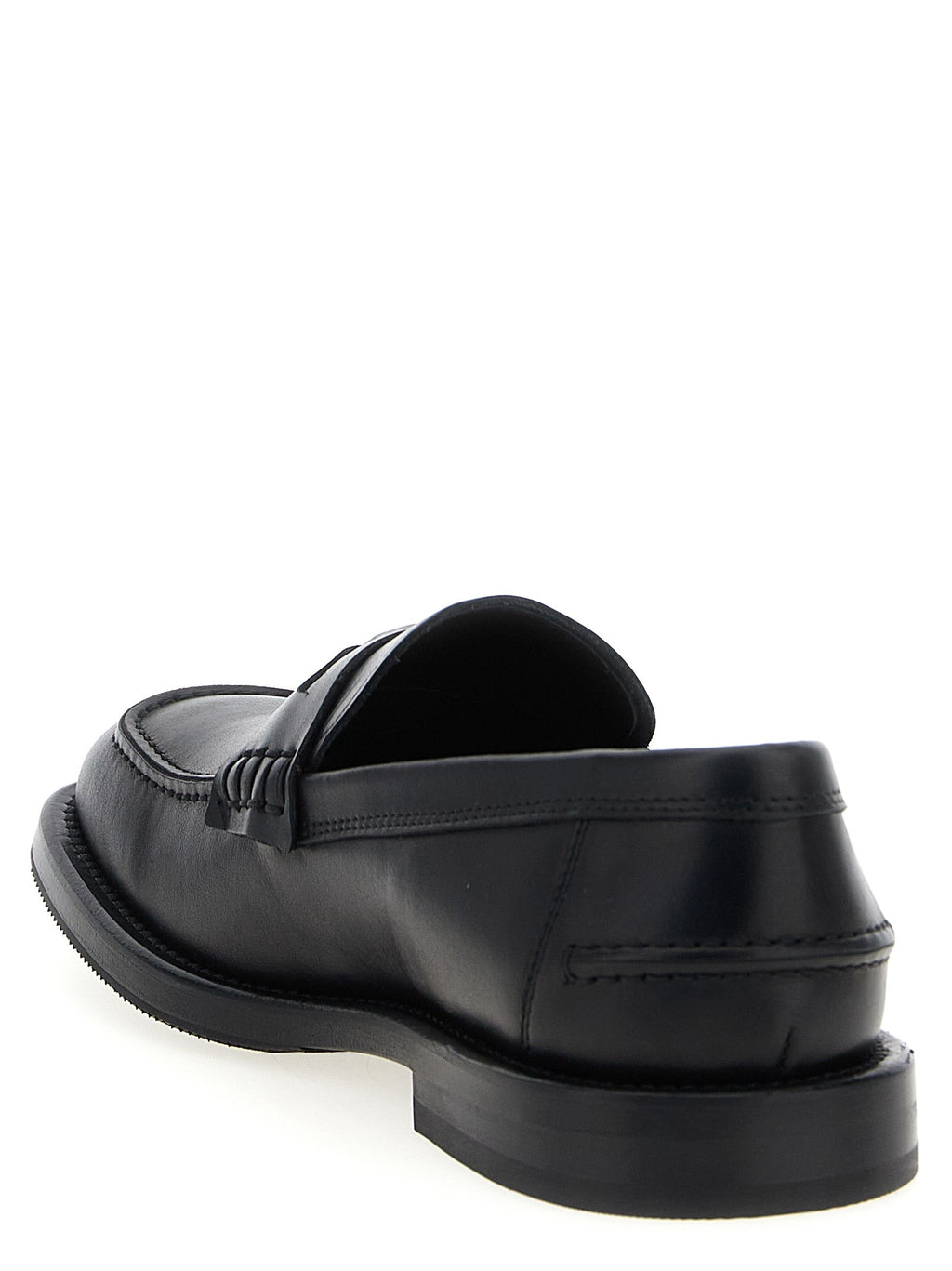 Moschino Black Velvet Leather Slip-On Loafers