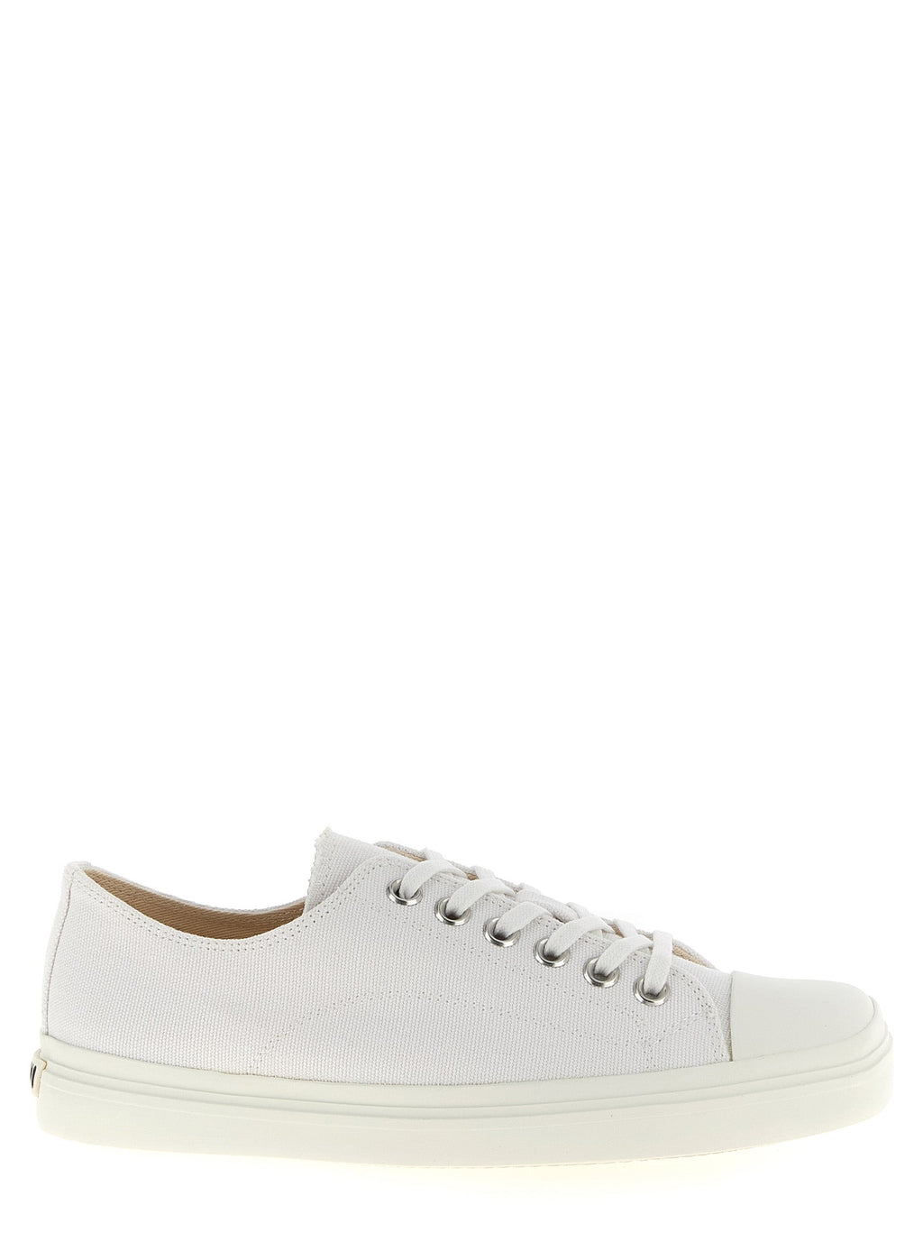 Moschino White Cotton Low Top Sneakers