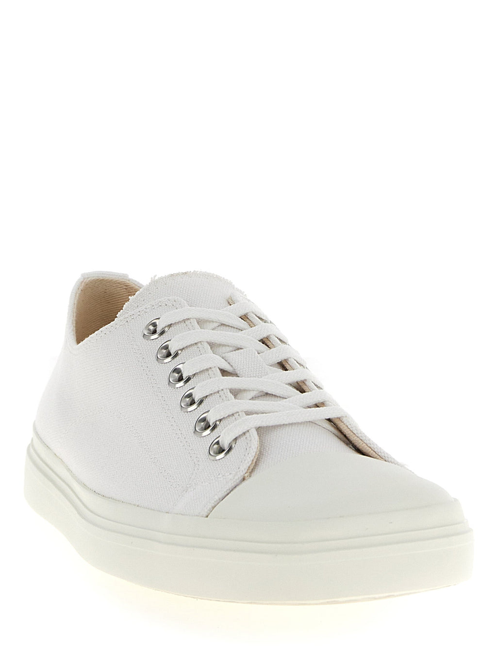 Moschino White Cotton Low Top Sneakers