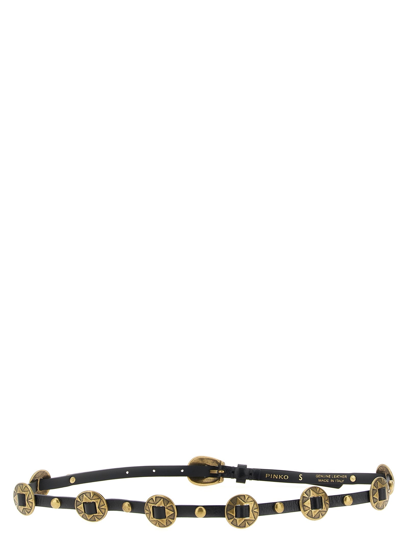 PINKO Black Calfskin Thin Belt