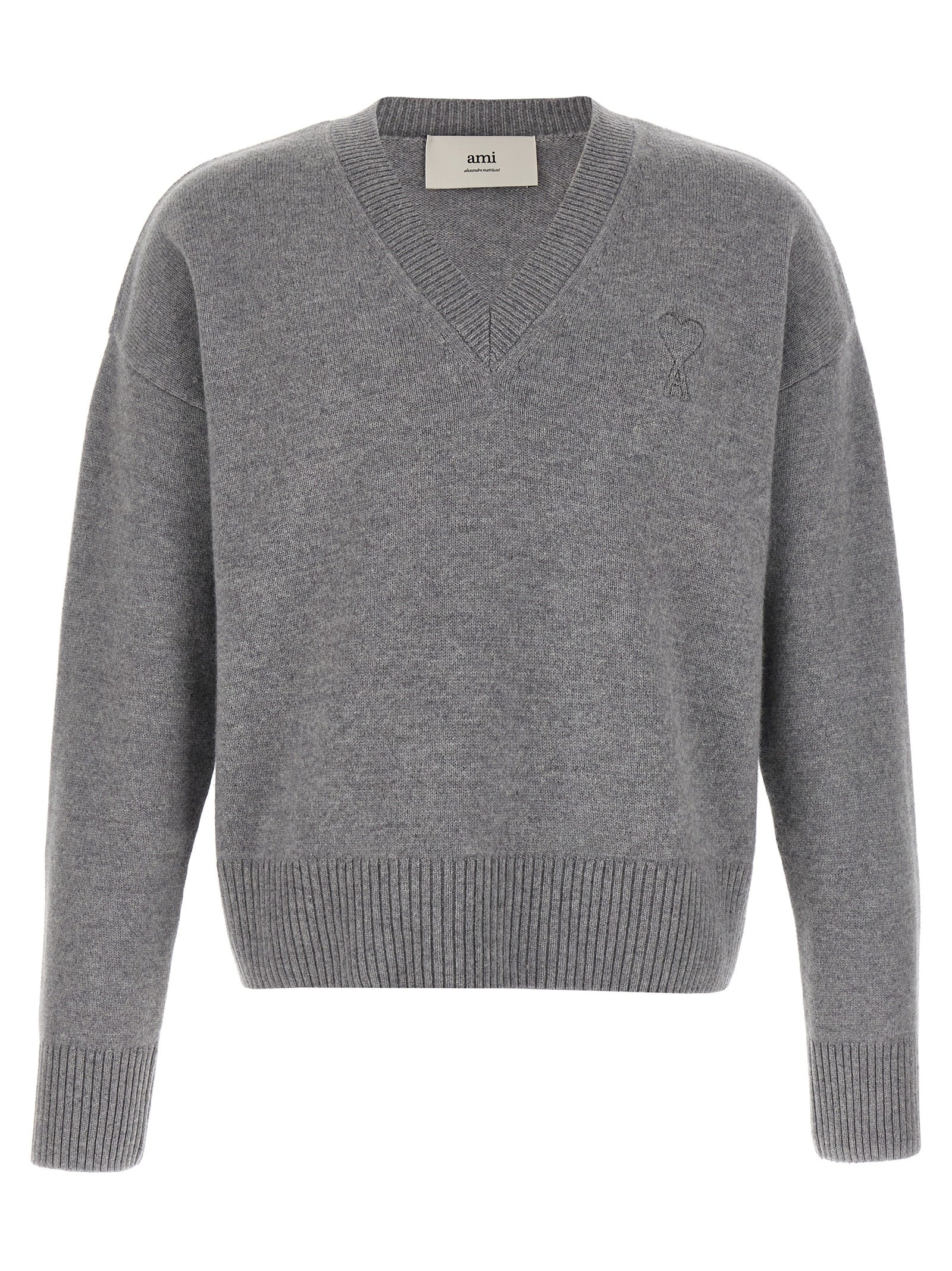 Ami Paris Gray Wool Cardigan