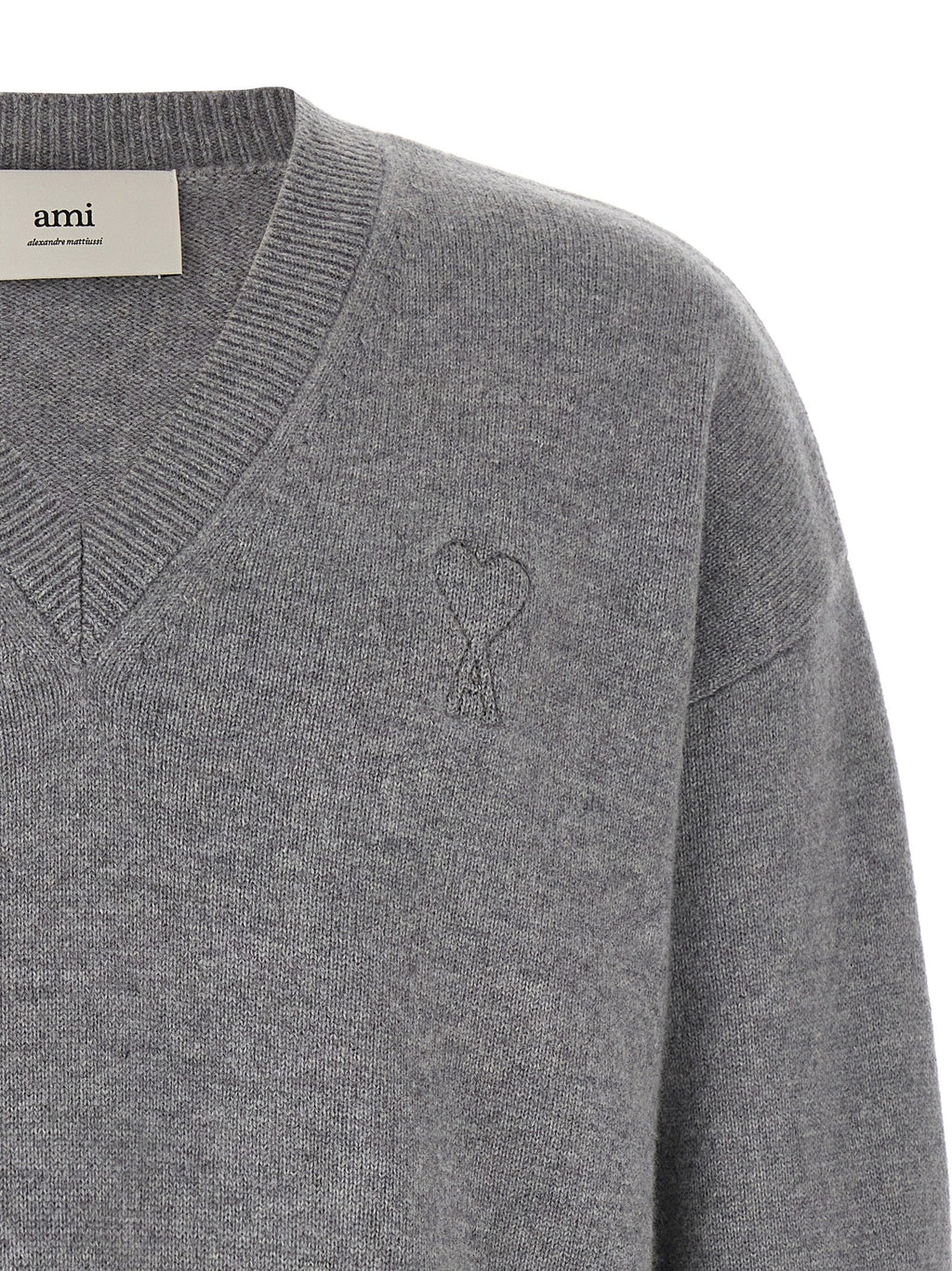 Ami Paris Gray Wool Cardigan