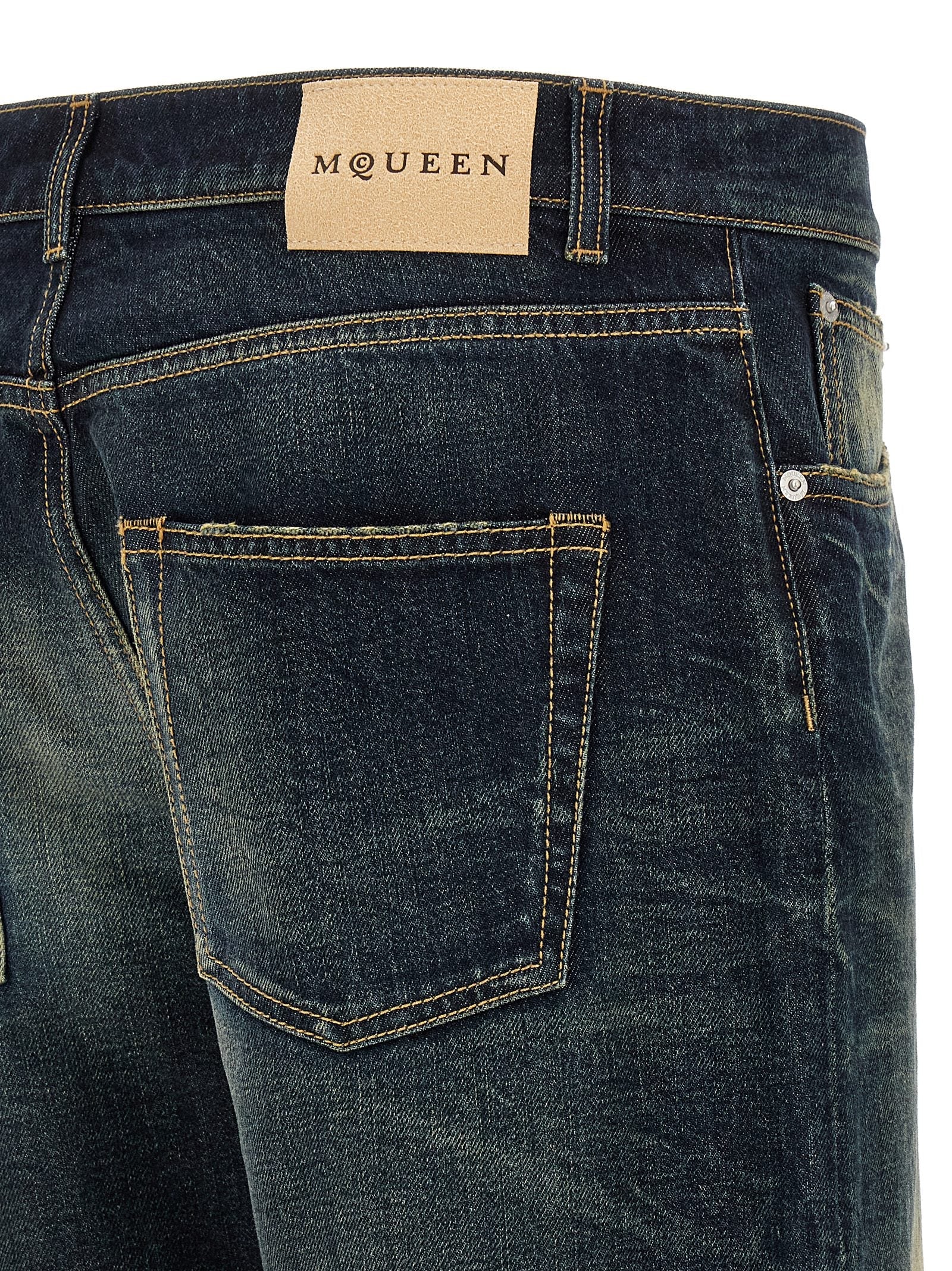 Alexander McQueen Blue Cotton Jeans Denim