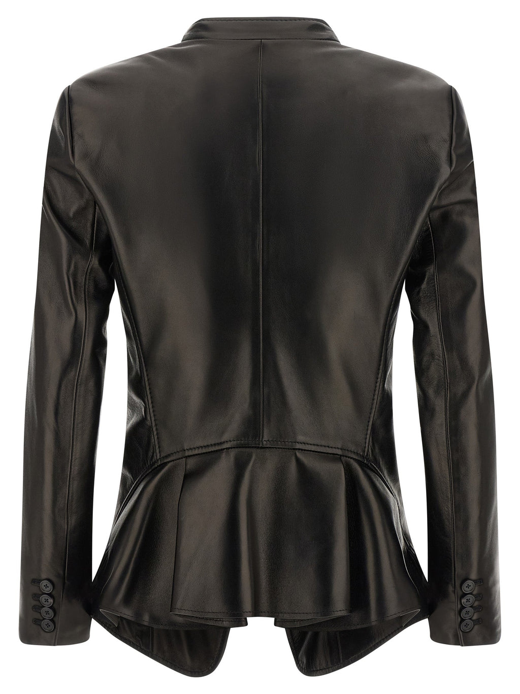 Alexander McQueen Black Lamb Leather Blazer