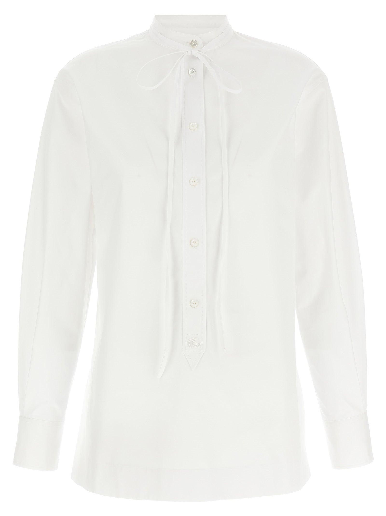 Gucci White Cotton Blouse