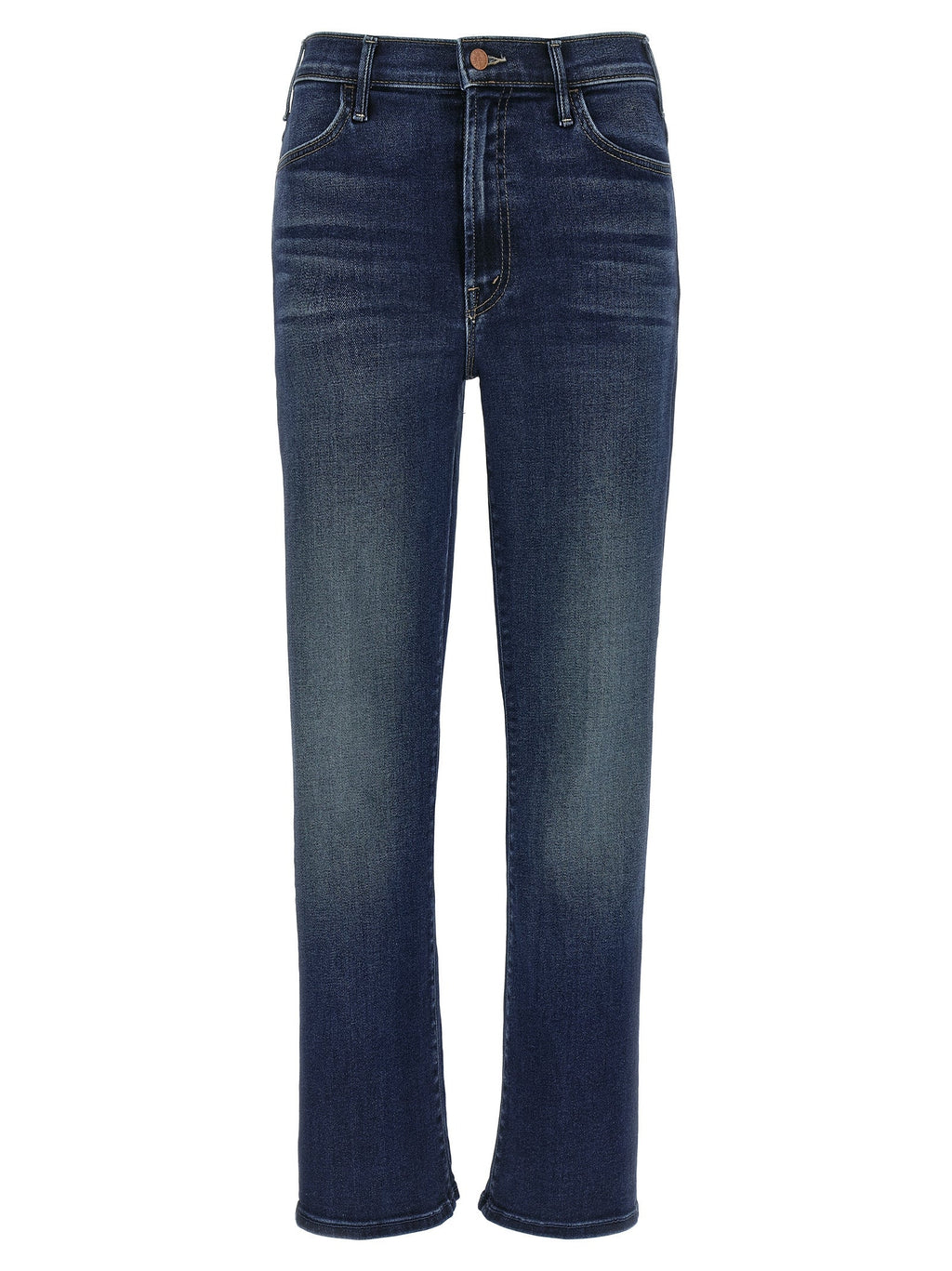 Mother Denim Blue Cotton Flared Jeans