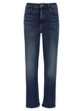 Mother Denim Blue Cotton Flared Jeans