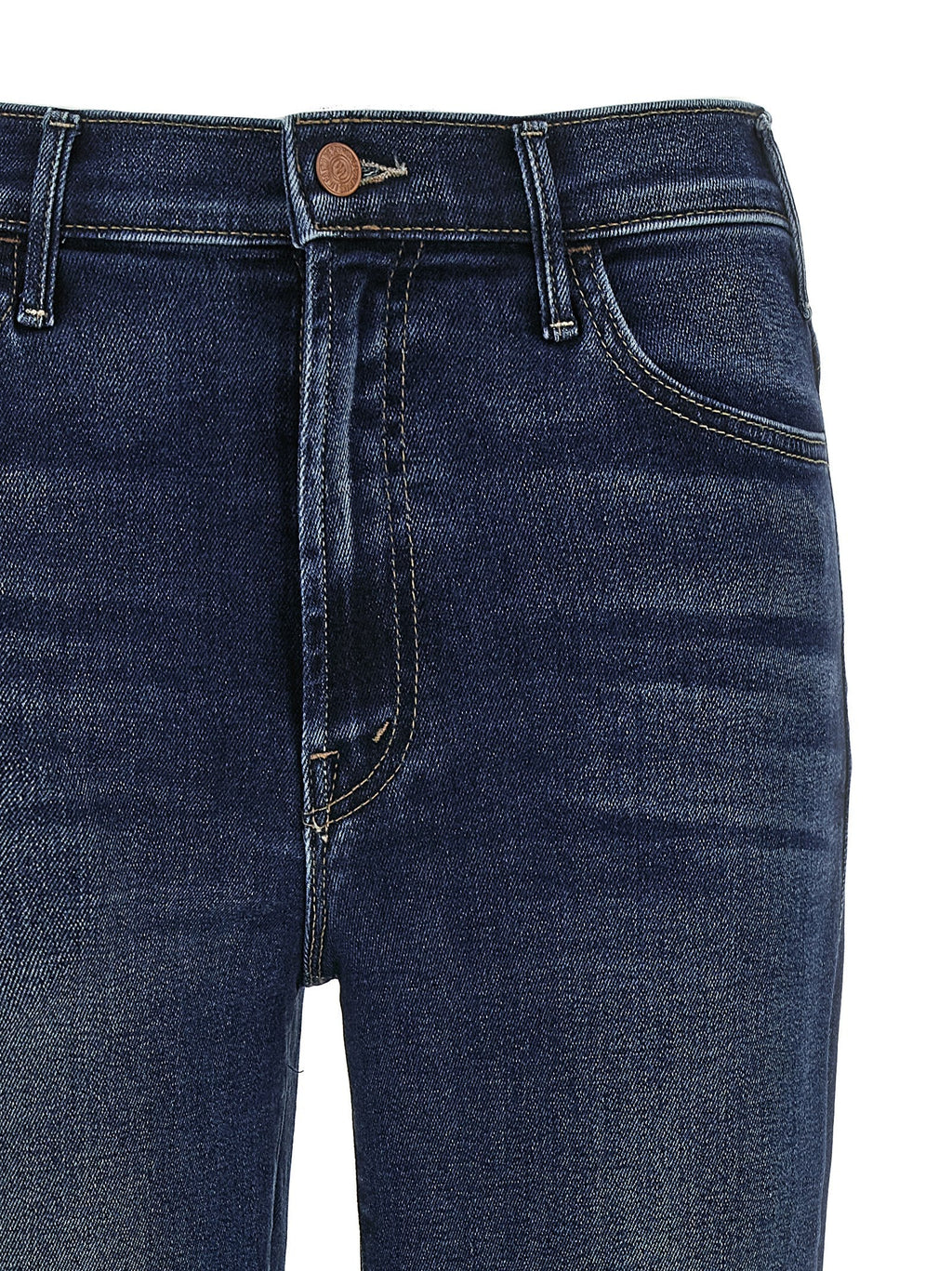 Mother Denim Blue Cotton Flared Jeans