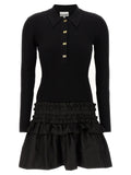 Ganni Black Viscose Short Dress