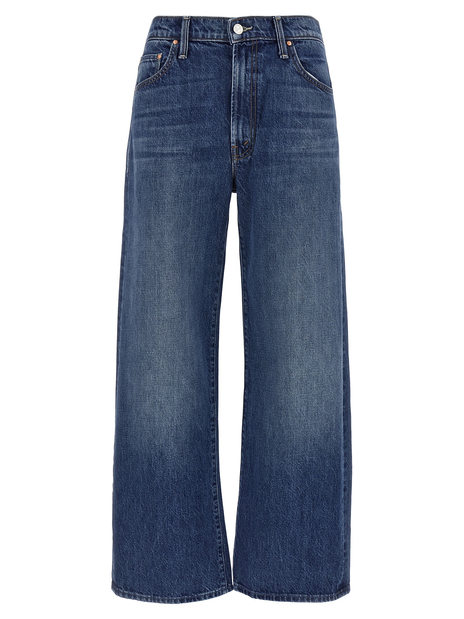 Mother Denim Blue Cotton Flared Jeans