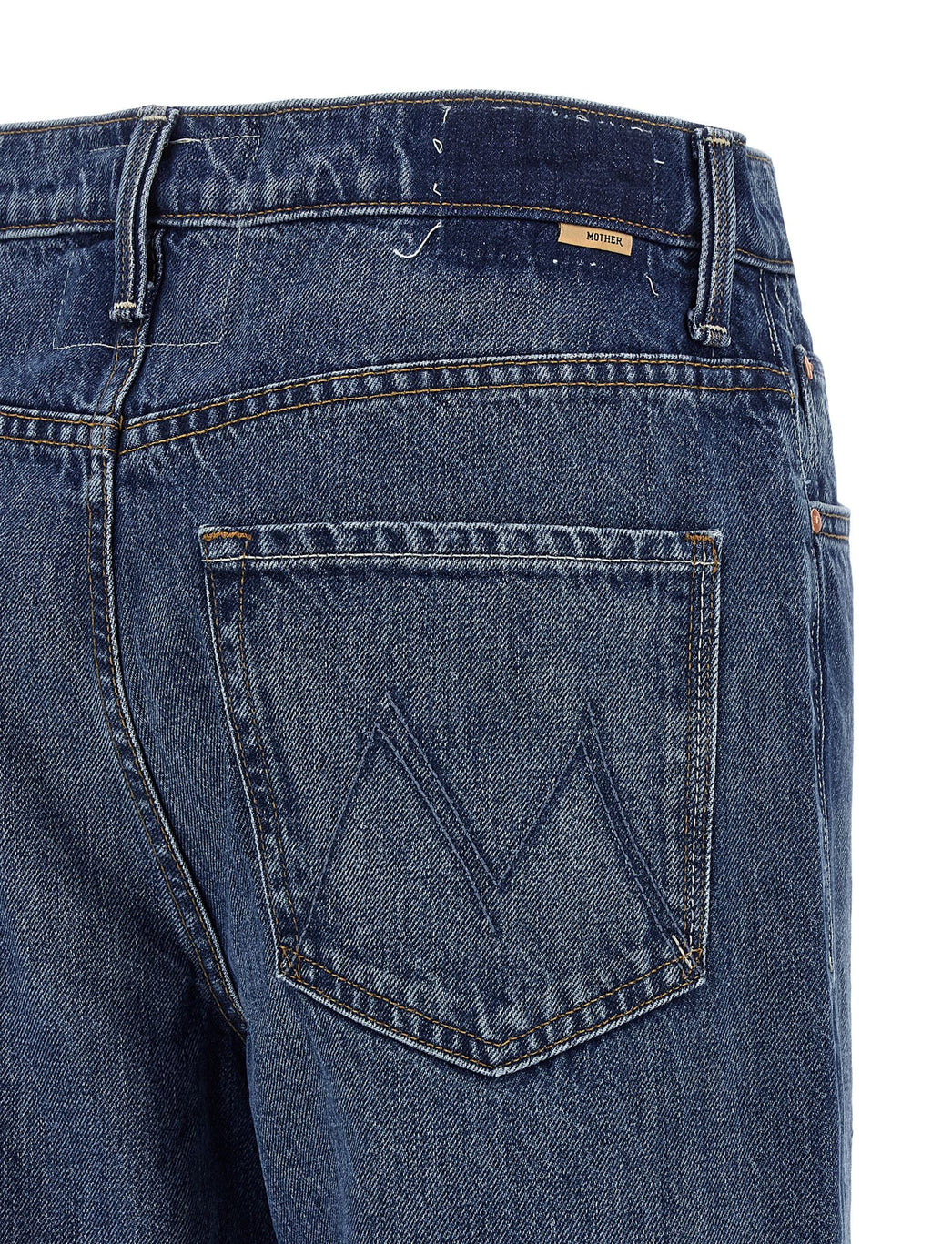 Mother Denim Blue Cotton Flared Jeans