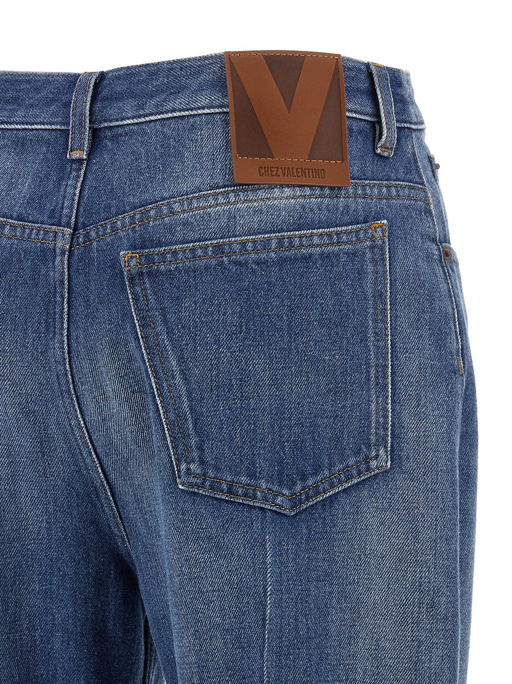 Valentino Garavani Blue Cotton Flared Jeans