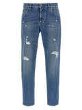 Dolce & Gabbana Blue Cotton Straight-Leg Jeans