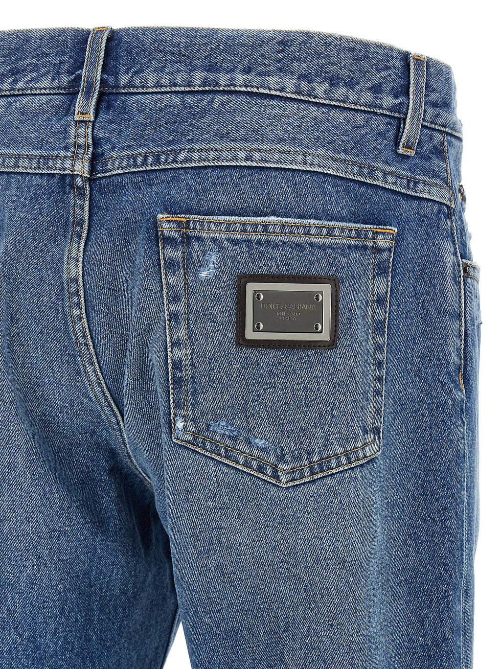 Dolce & Gabbana Blue Cotton Straight-Leg Jeans