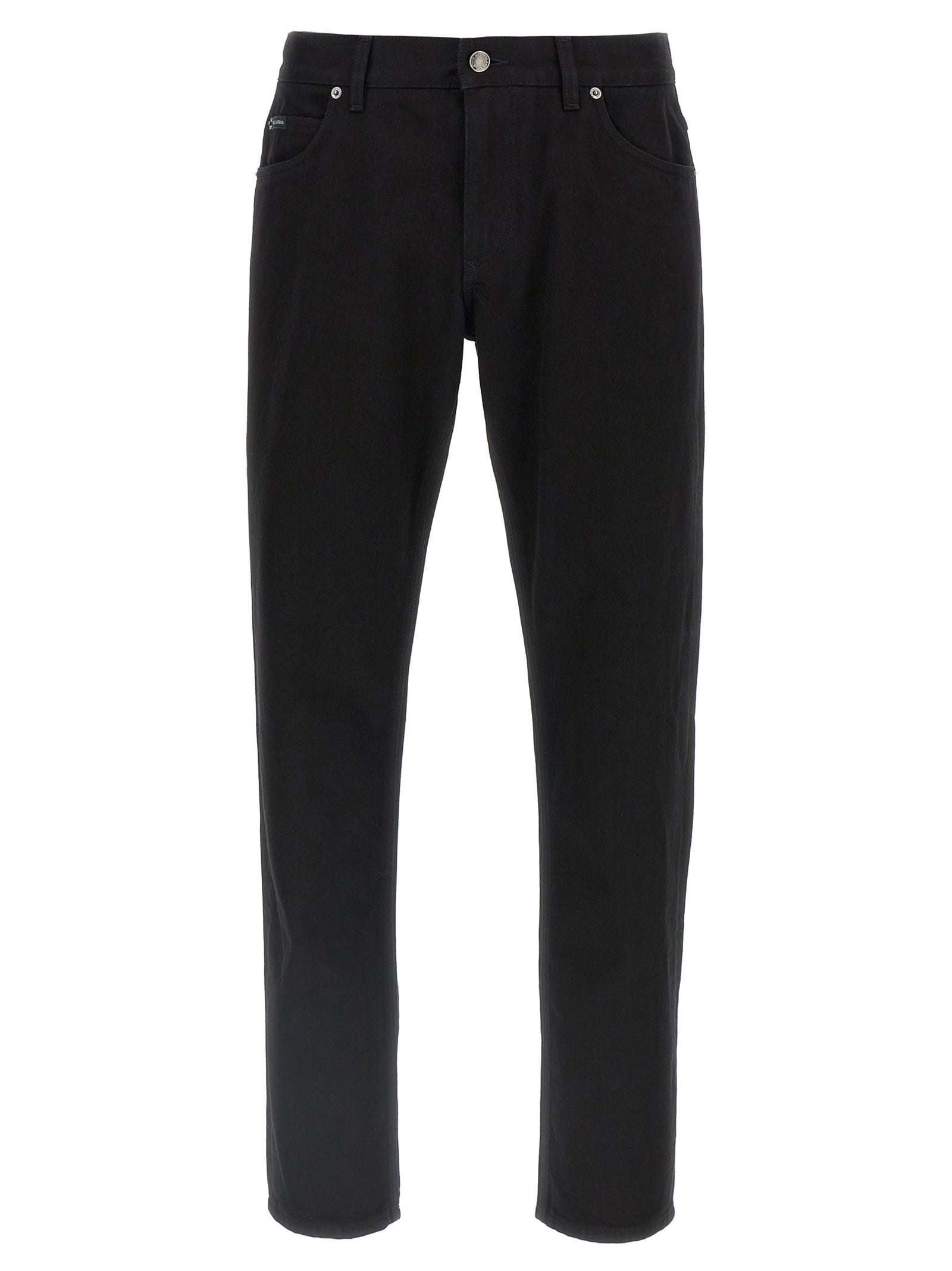 Dolce & Gabbana Black Cotton Straight-Leg Jeans