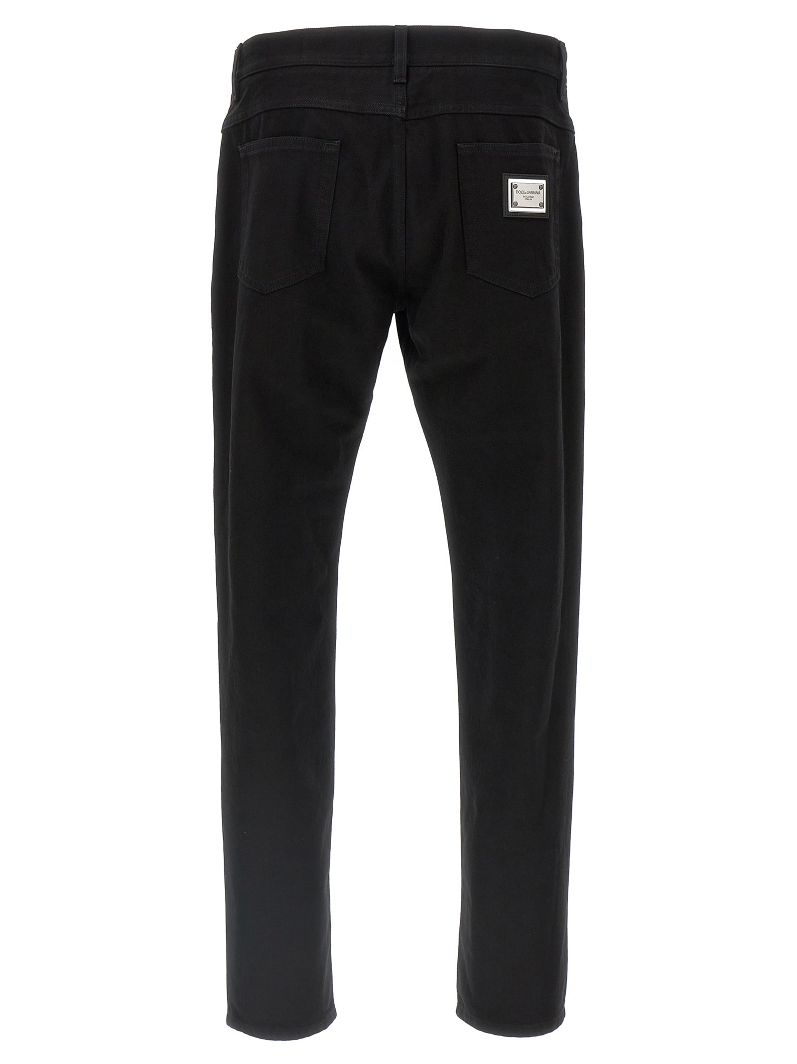 Dolce & Gabbana Black Cotton Straight-Leg Jeans