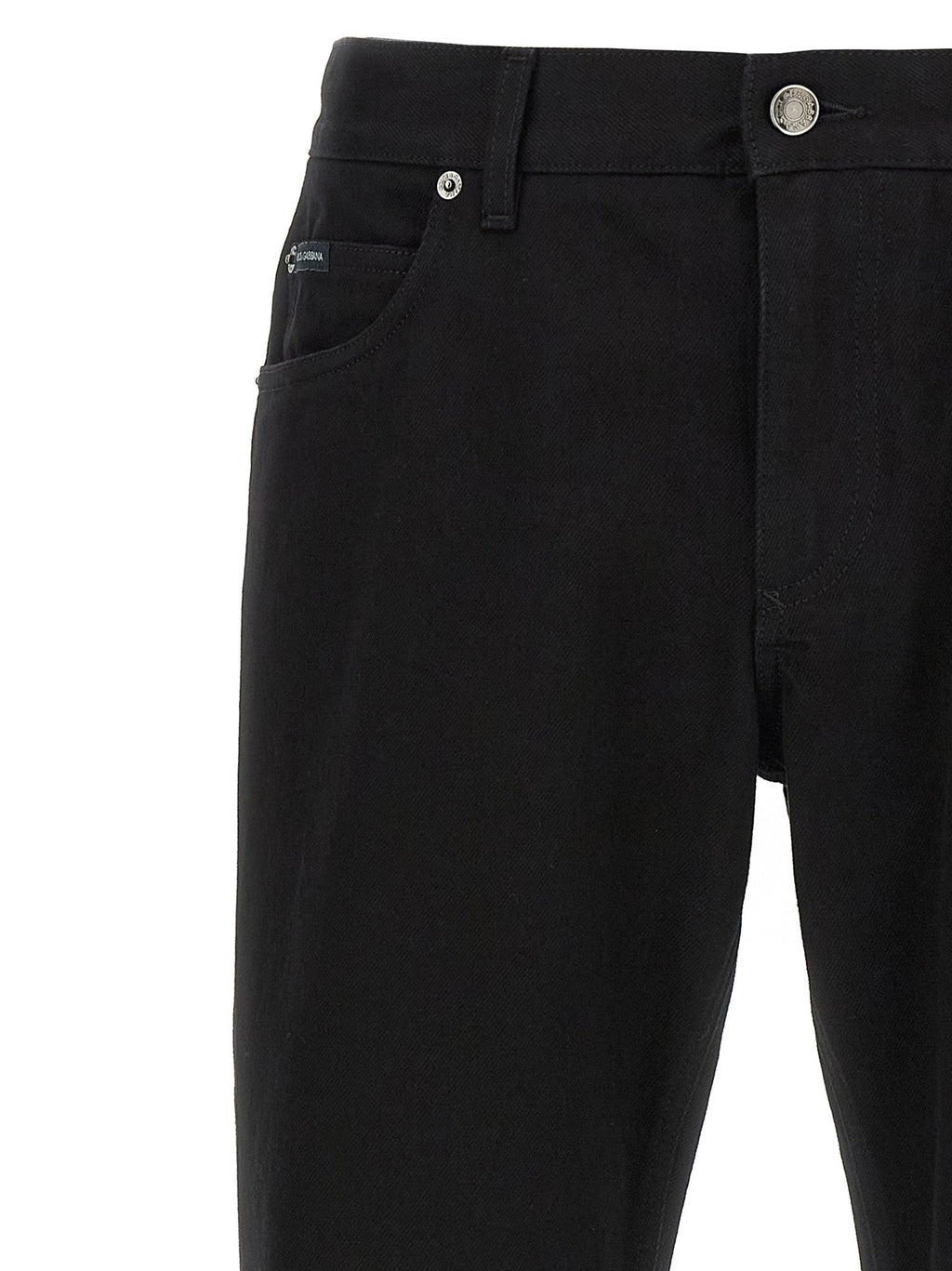 Dolce & Gabbana Black Cotton Straight-Leg Jeans