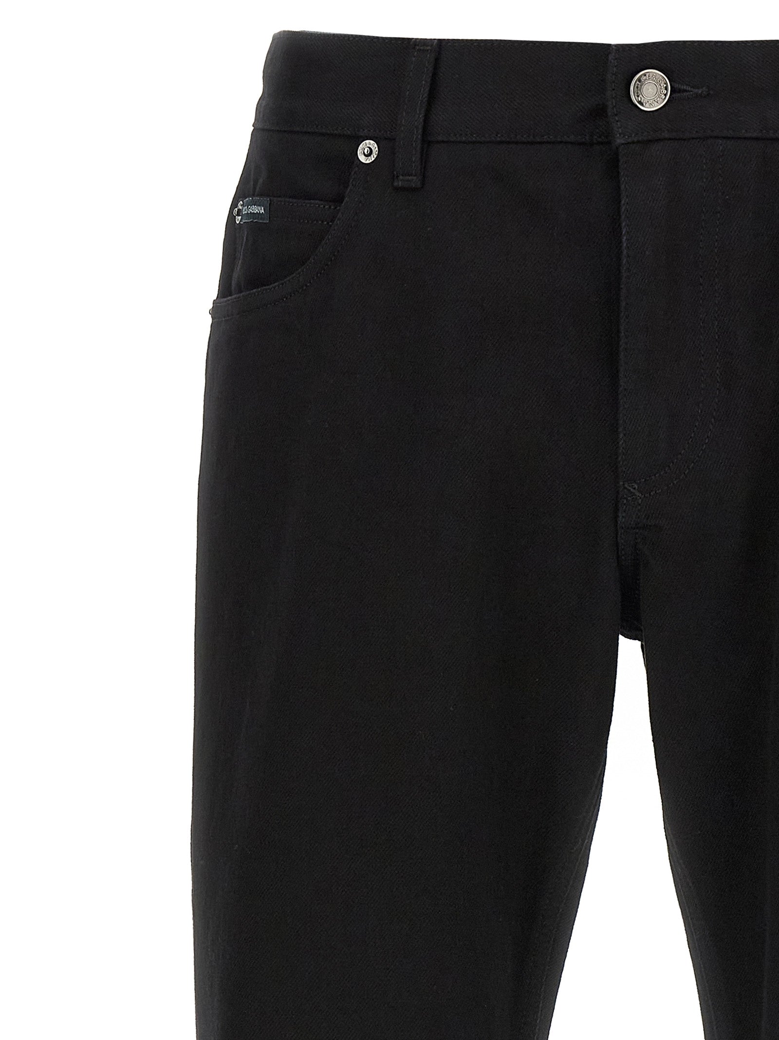 Dolce & Gabbana Black Cotton Straight-Leg Jeans