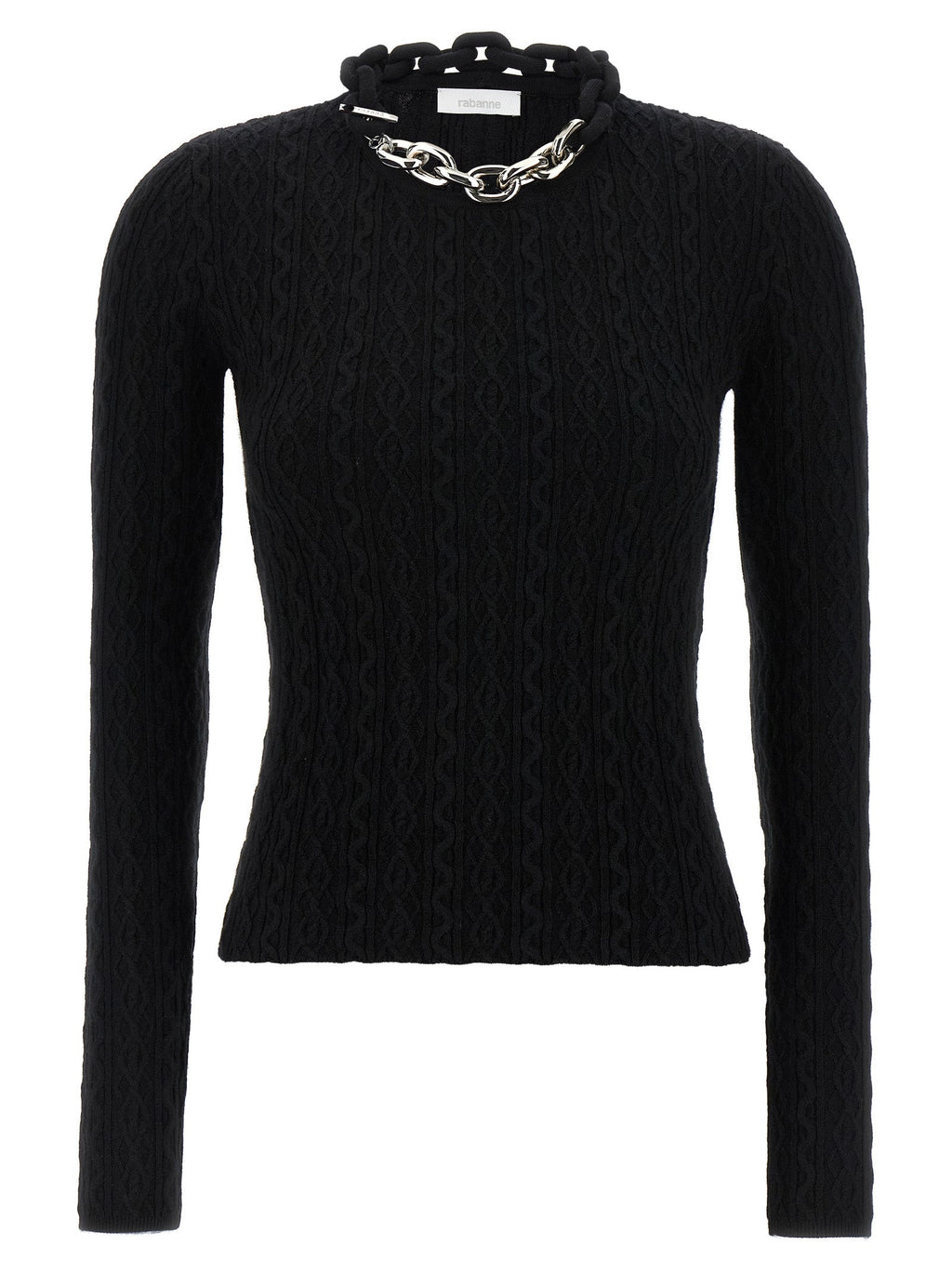 Paco Rabanne Black Wool Cardigan