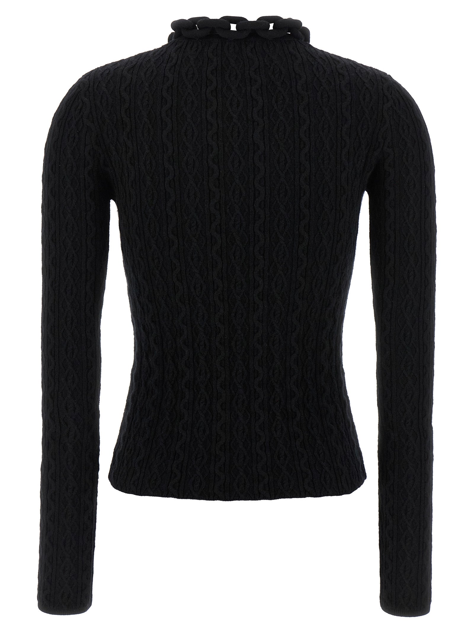 Paco Rabanne Black Wool Cardigan