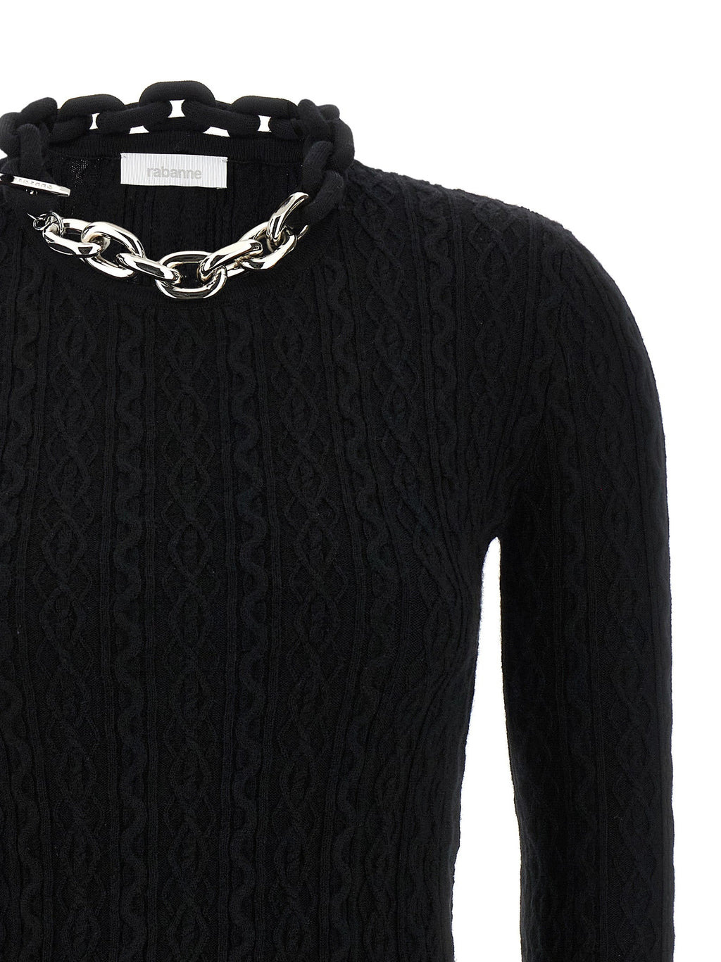 Paco Rabanne Black Wool Cardigan