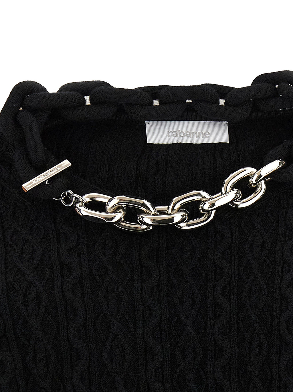 Paco Rabanne Black Wool Cardigan