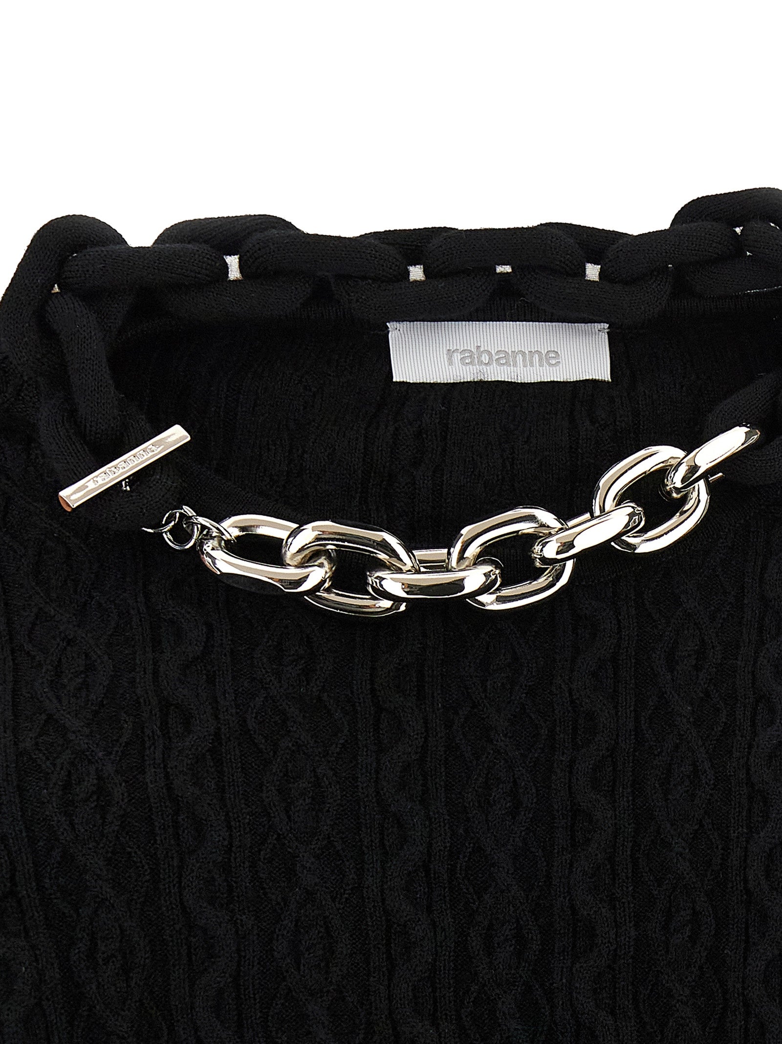 Paco Rabanne Black Wool Cardigan