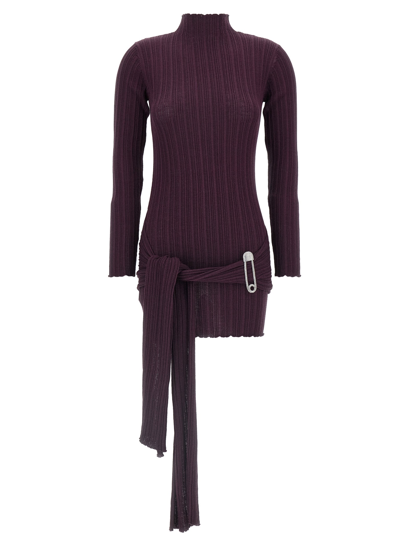 Giuseppe Di Morabito Purple Wool Short Dress