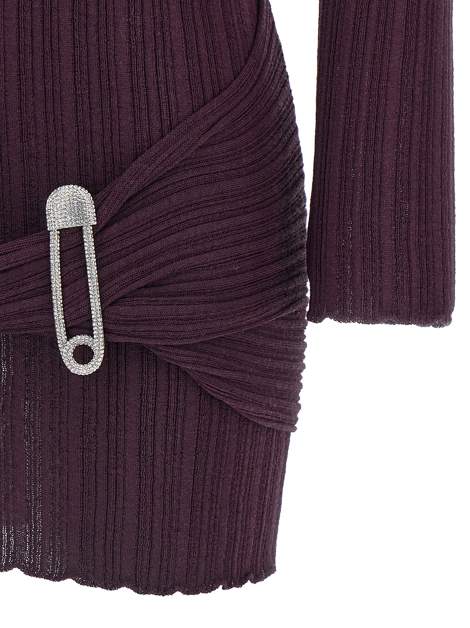 Giuseppe Di Morabito Purple Wool Short Dress