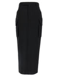 Rick Owens Black Wool Midi Skirt