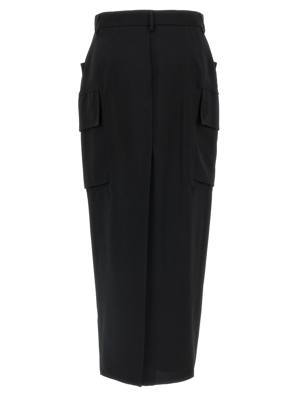 Rick Owens Black Wool Midi Skirt