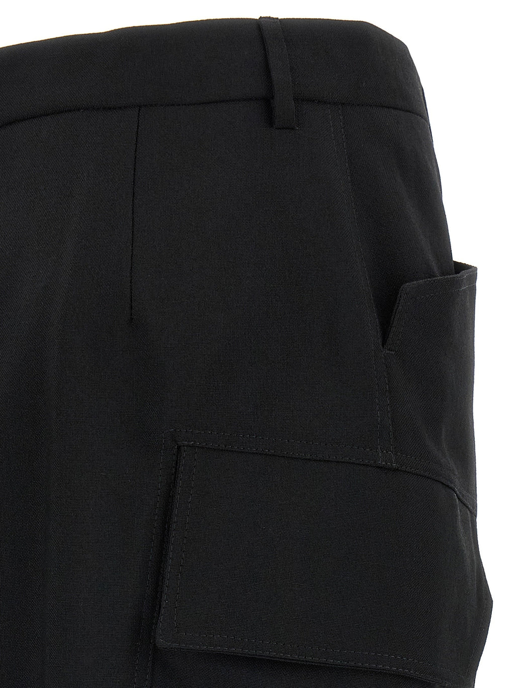 Rick Owens Black Wool Midi Skirt