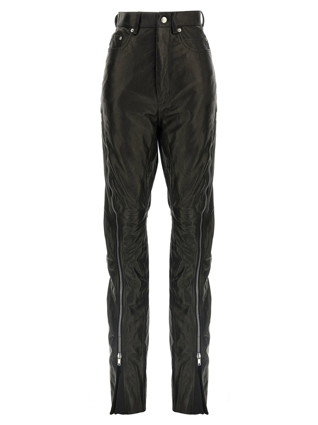 Rick Owens Black Leather Pants