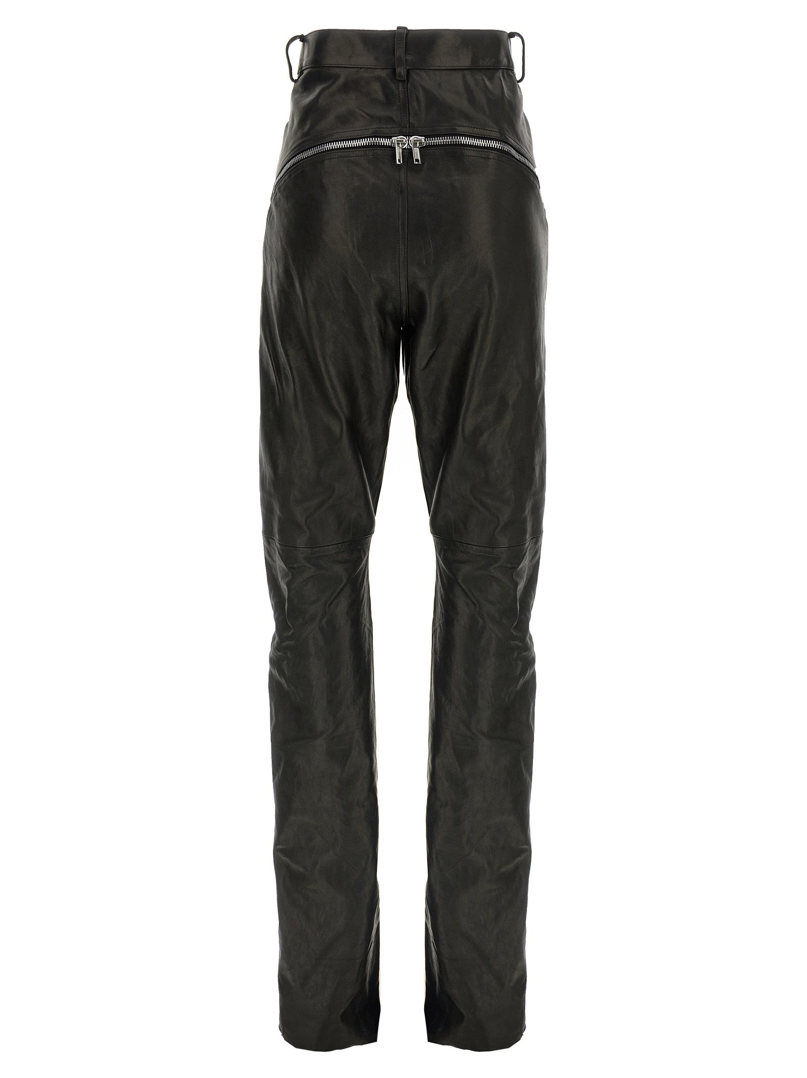 Rick Owens Black Leather Pants