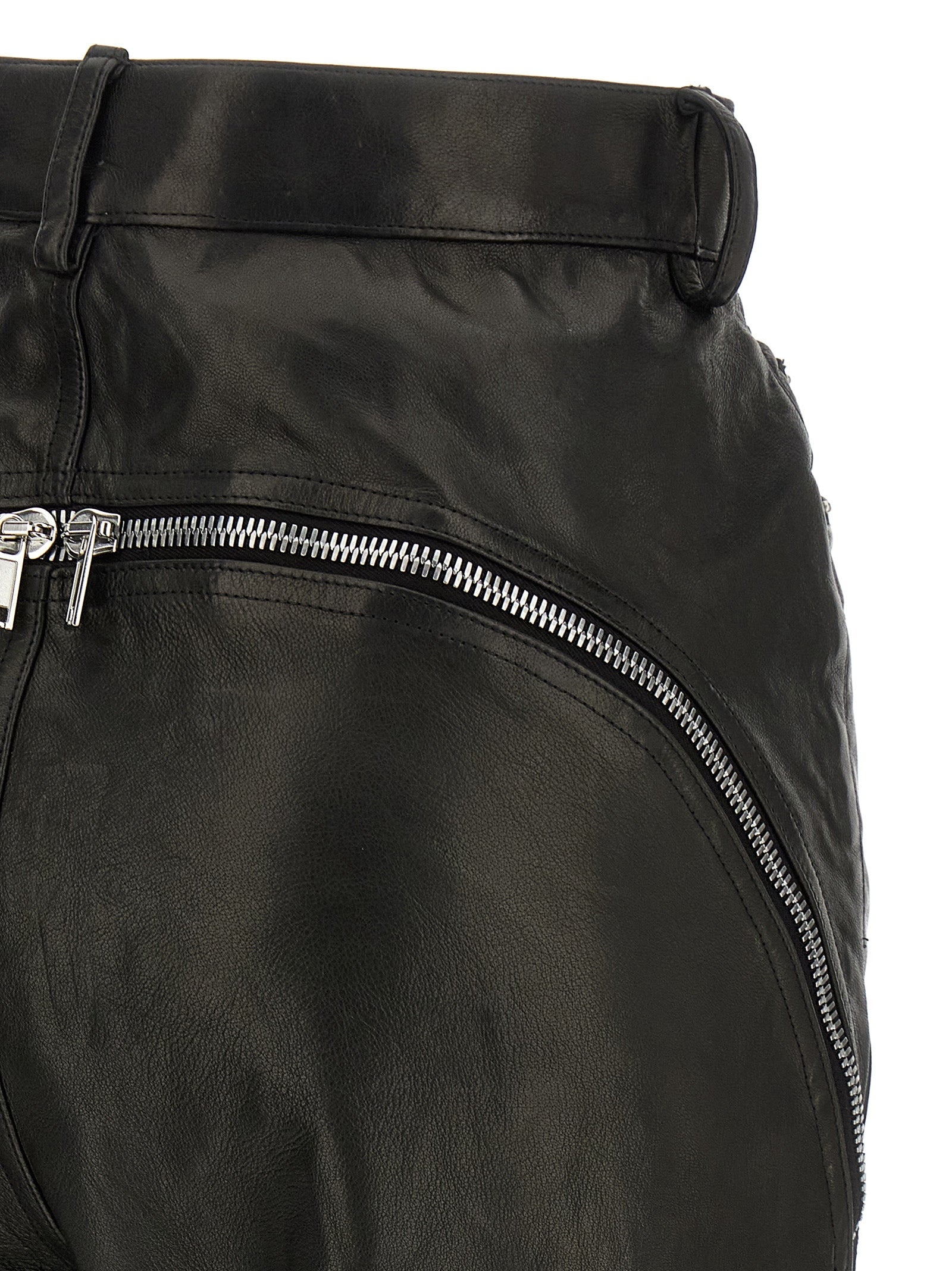 Rick Owens Black Leather Pants