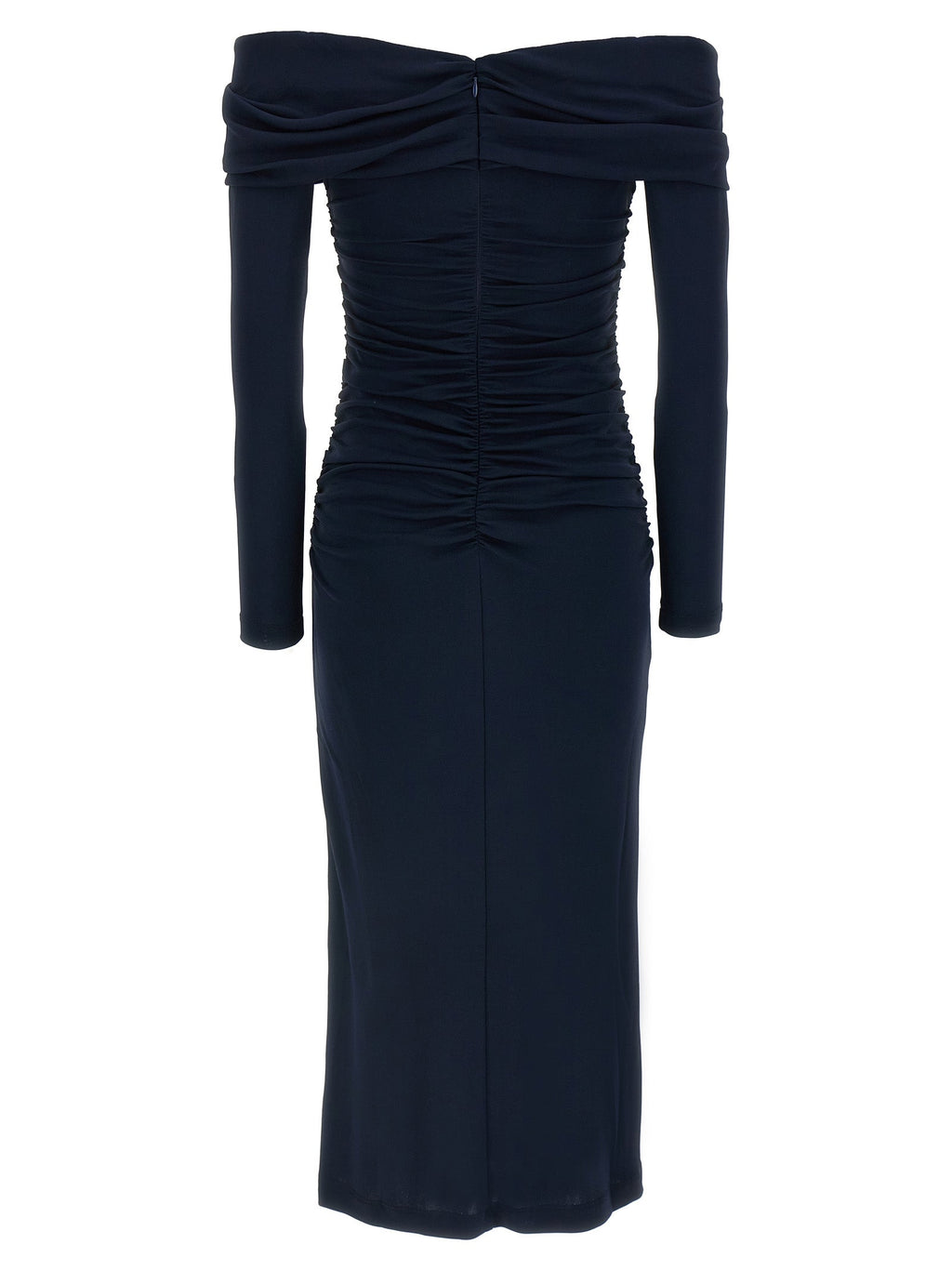 Carolina Herrera Blue Marabou Midi Dress