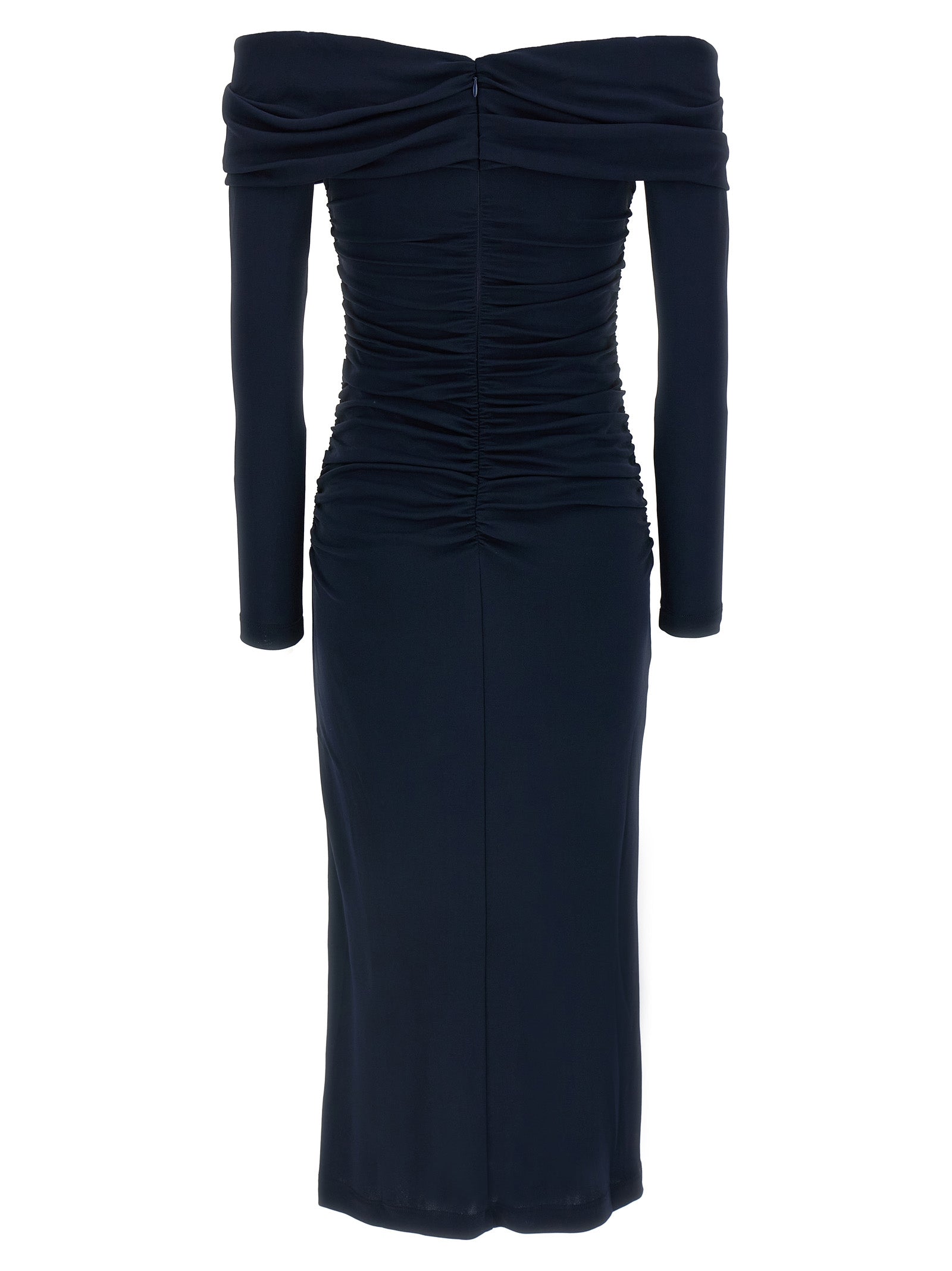 Carolina Herrera Blue Marabou Midi Dress