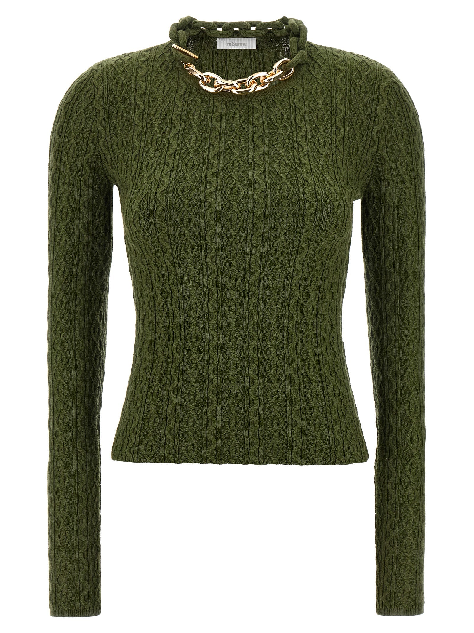 Paco Rabanne Bicolor Wool Cardigan