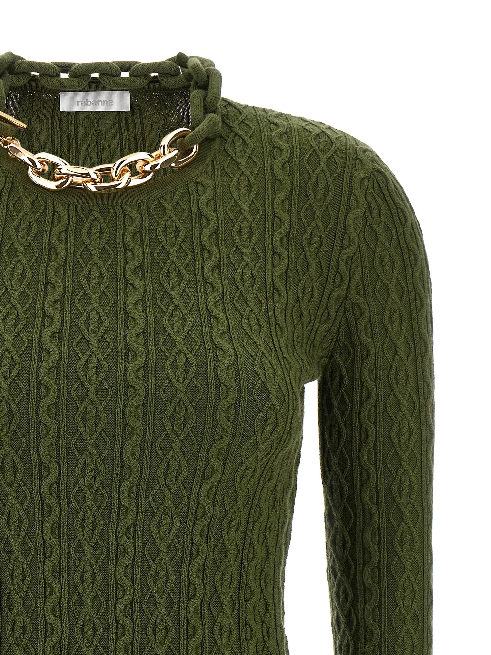 Paco Rabanne Bicolor Wool Cardigan