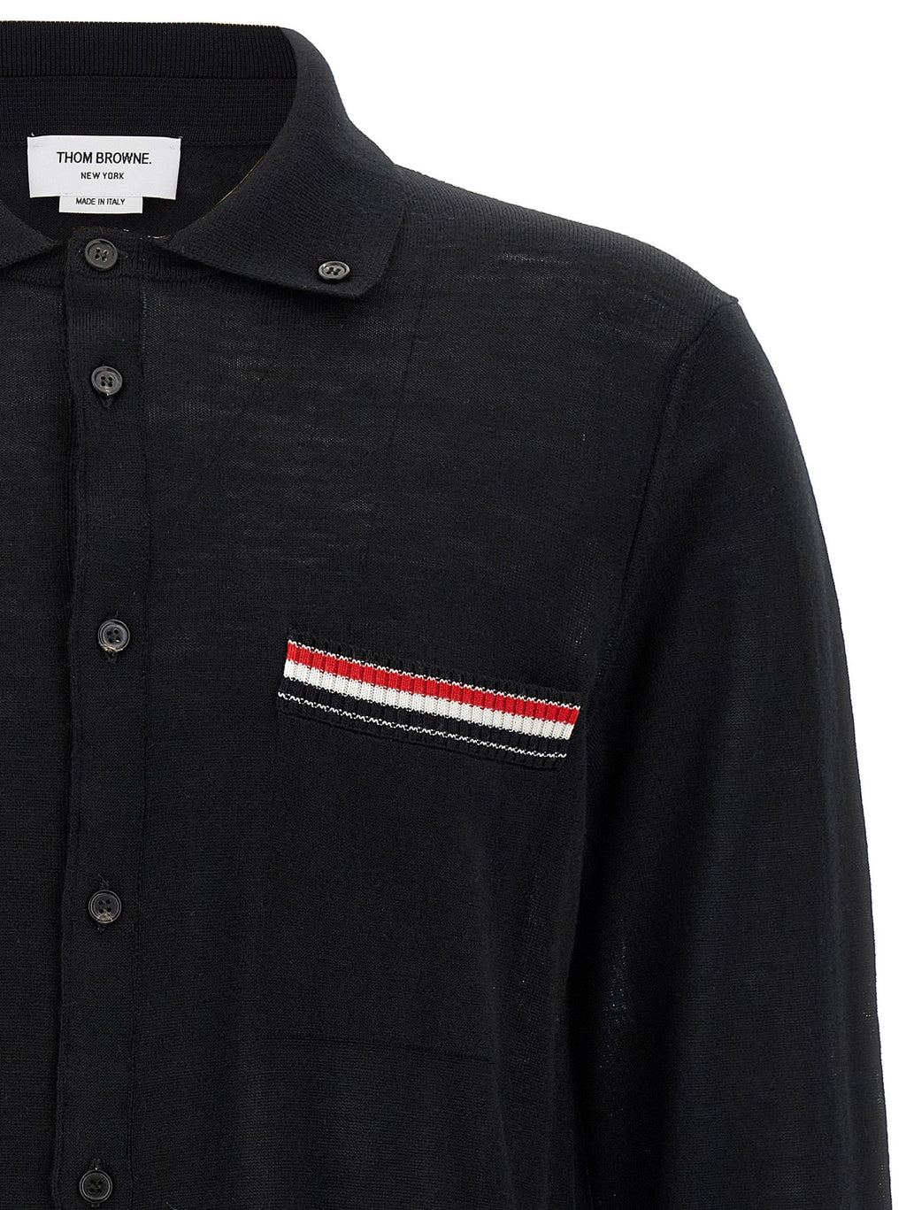 Thom Browne Black Virgin Wool Cardigan