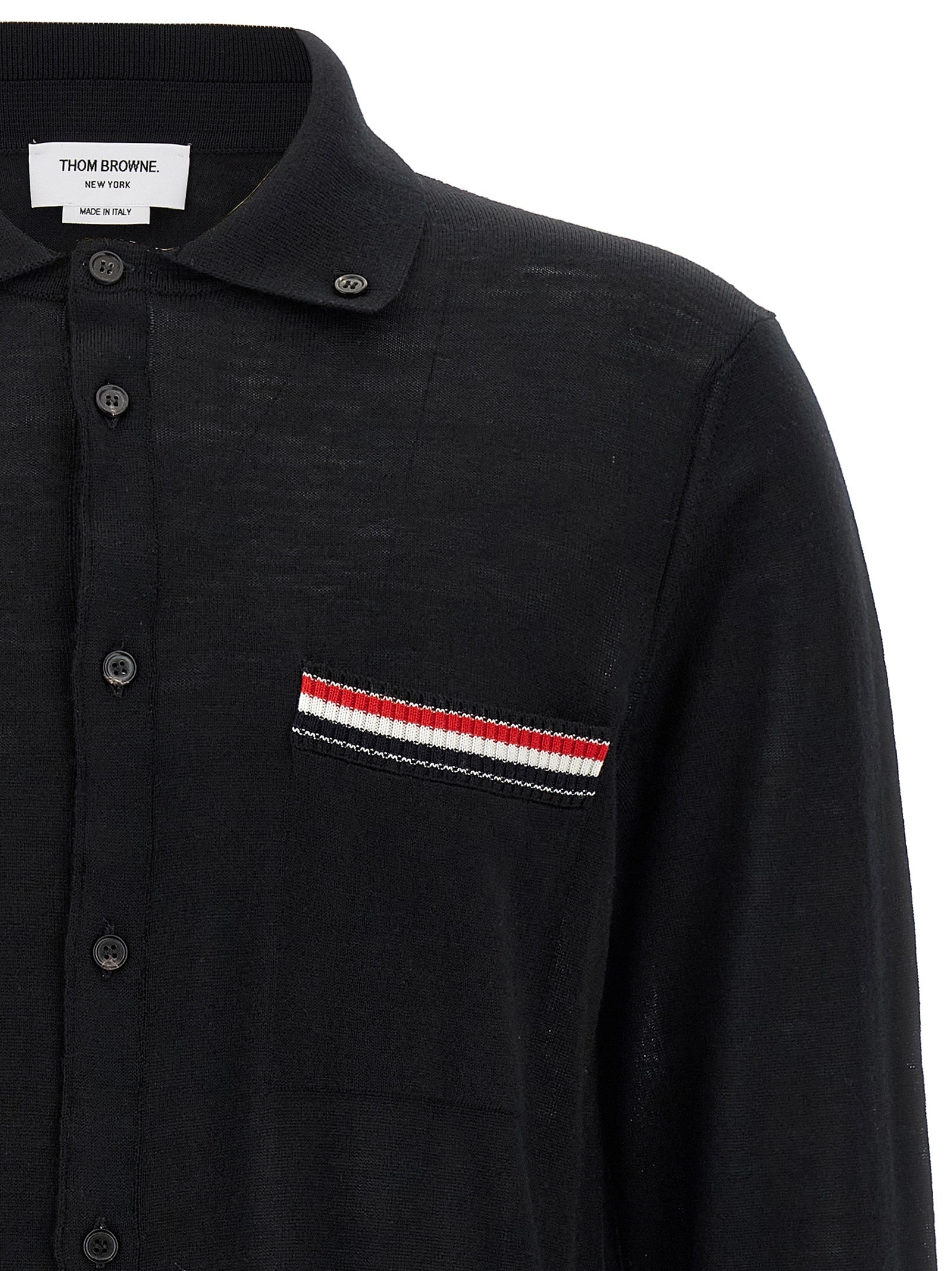 Thom Browne Black Virgin Wool Cardigan