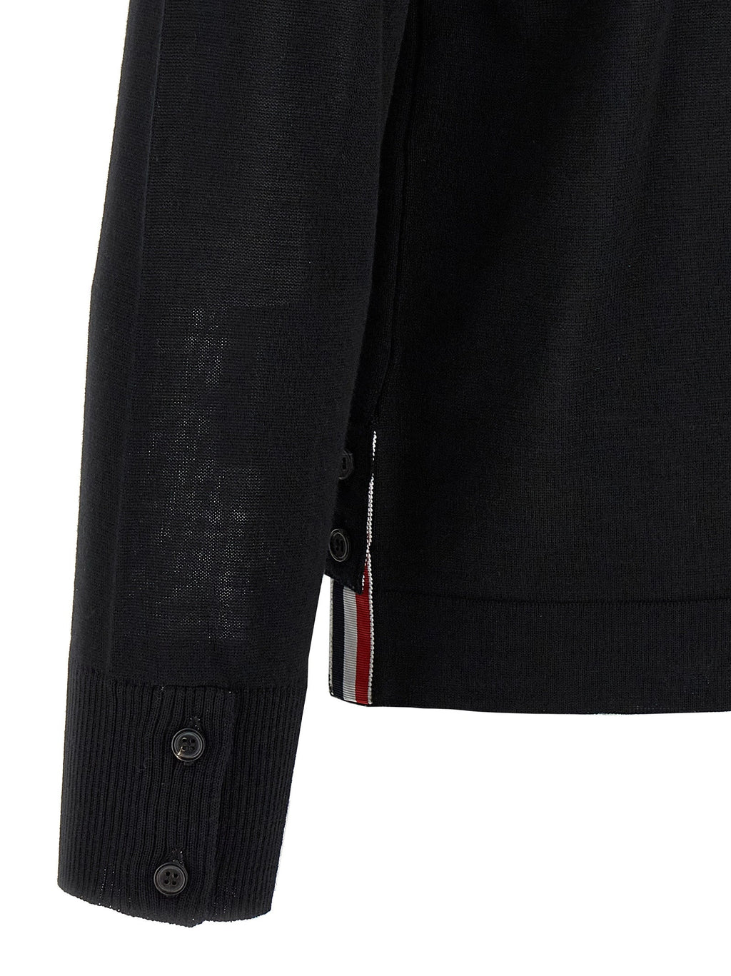 Thom Browne Black Virgin Wool Cardigan